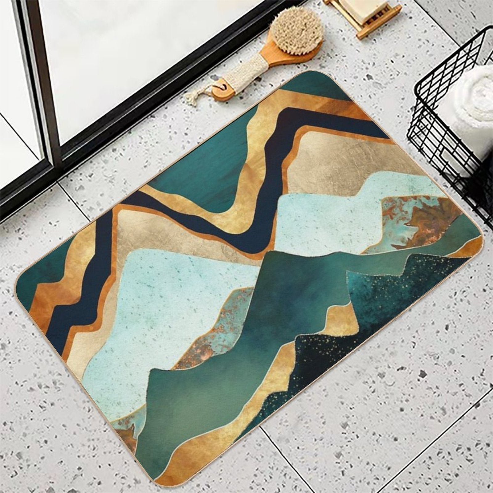 Velvet Copper Mountains  Easy To Clean Bath Mat