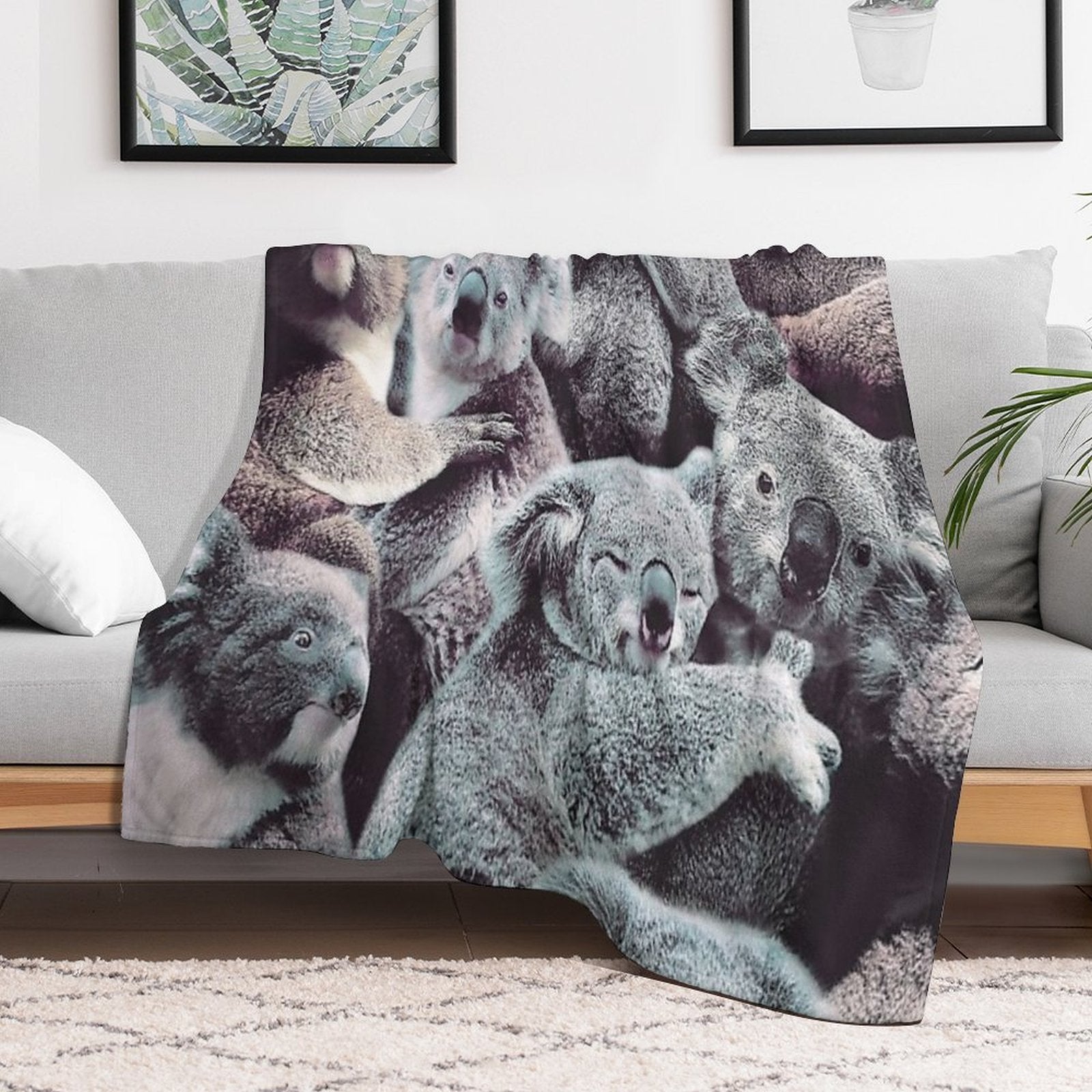 Koalas Easy Care Throw Blanket