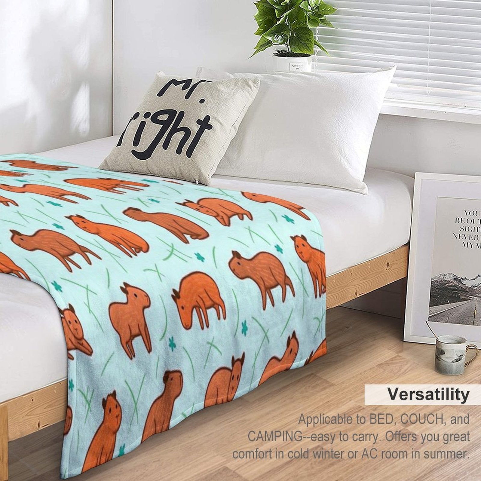 Capybara Pattern Anti-pilling Throw Blanket