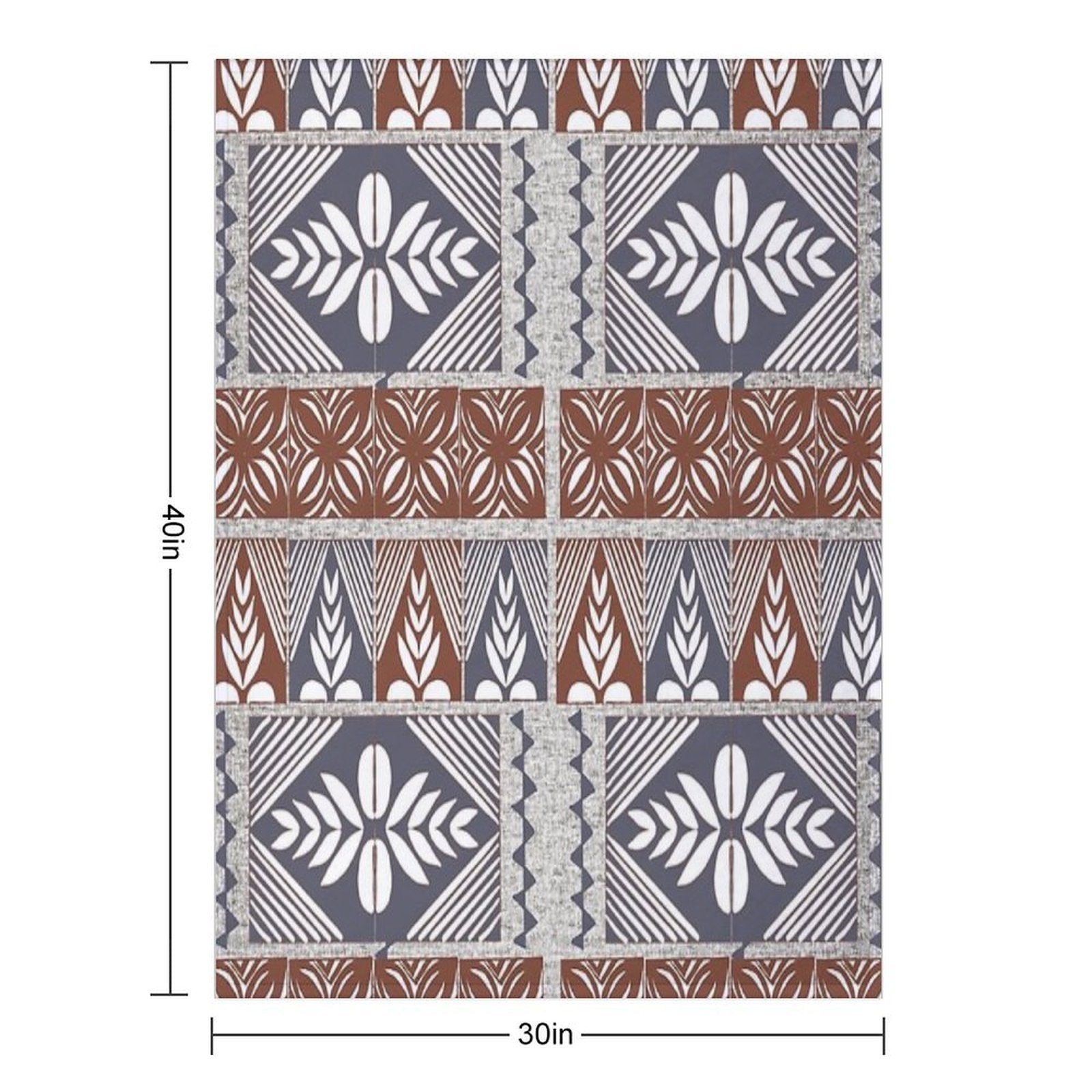 Tongan Tapa Motifs Shrink-resistant Throw Blanket