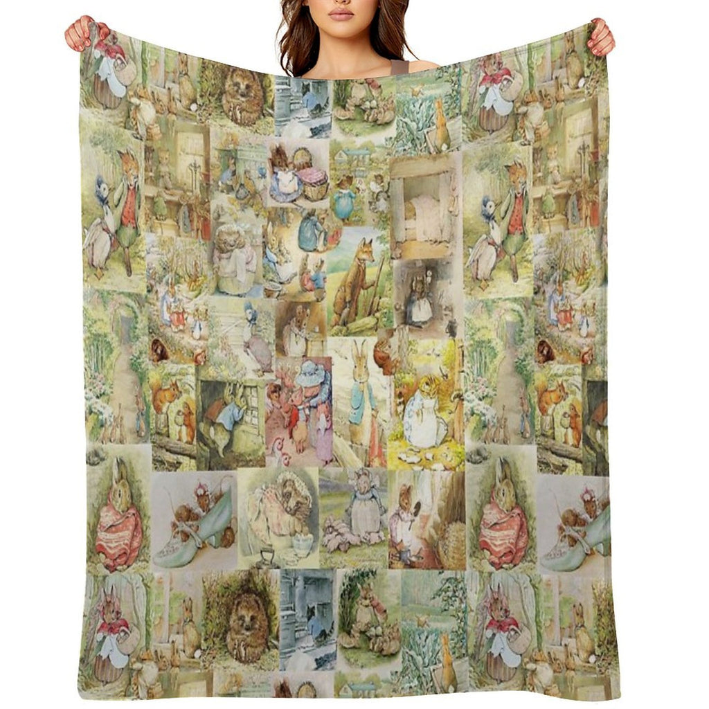Beatrix Potter Collage Versatility Throw Blanket