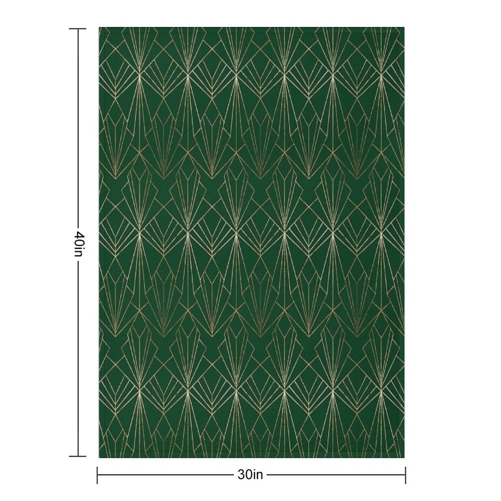 Art Deco in Emerald Green Machine-washable Throw Blanket