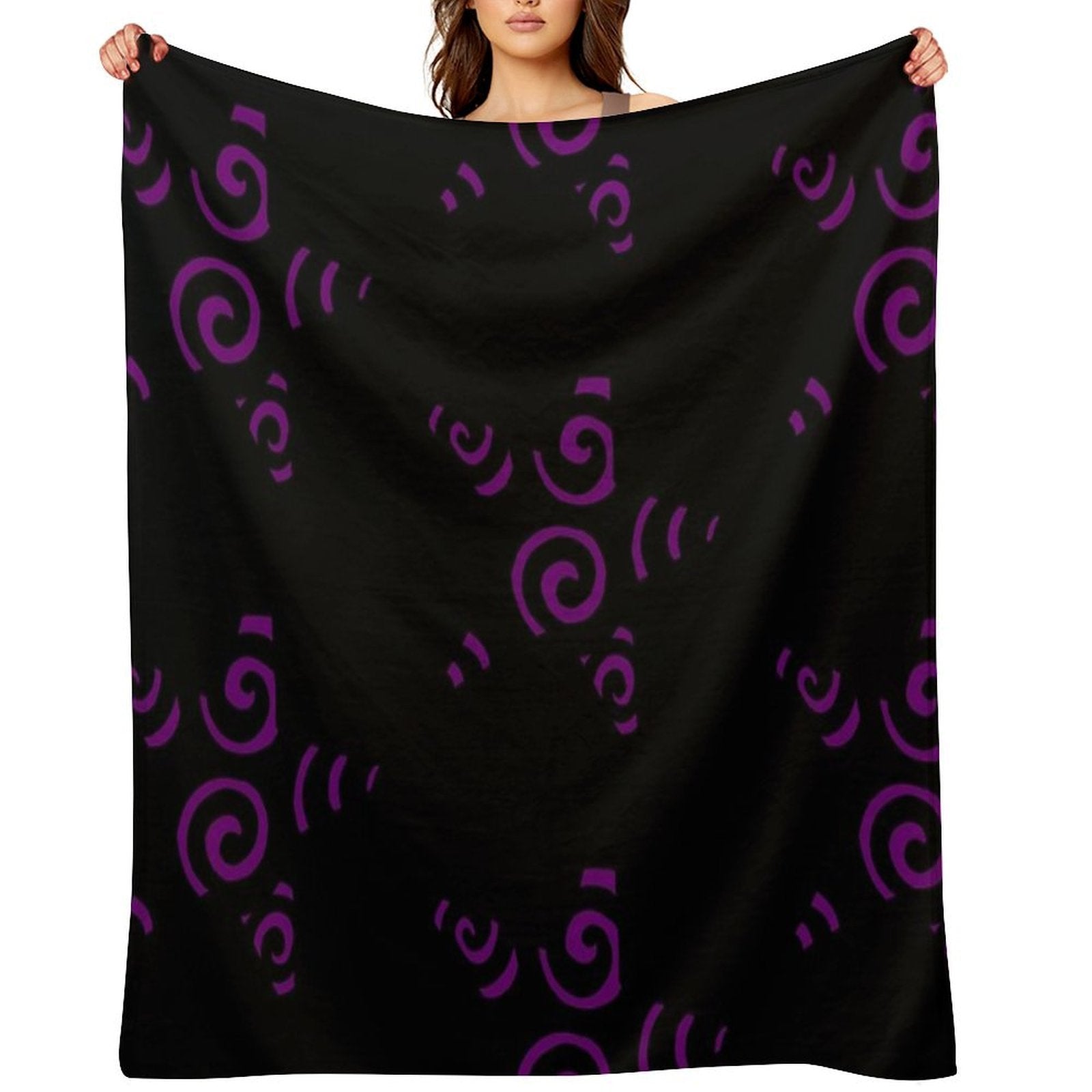Purple Swirly Star Plush Throw Blanket