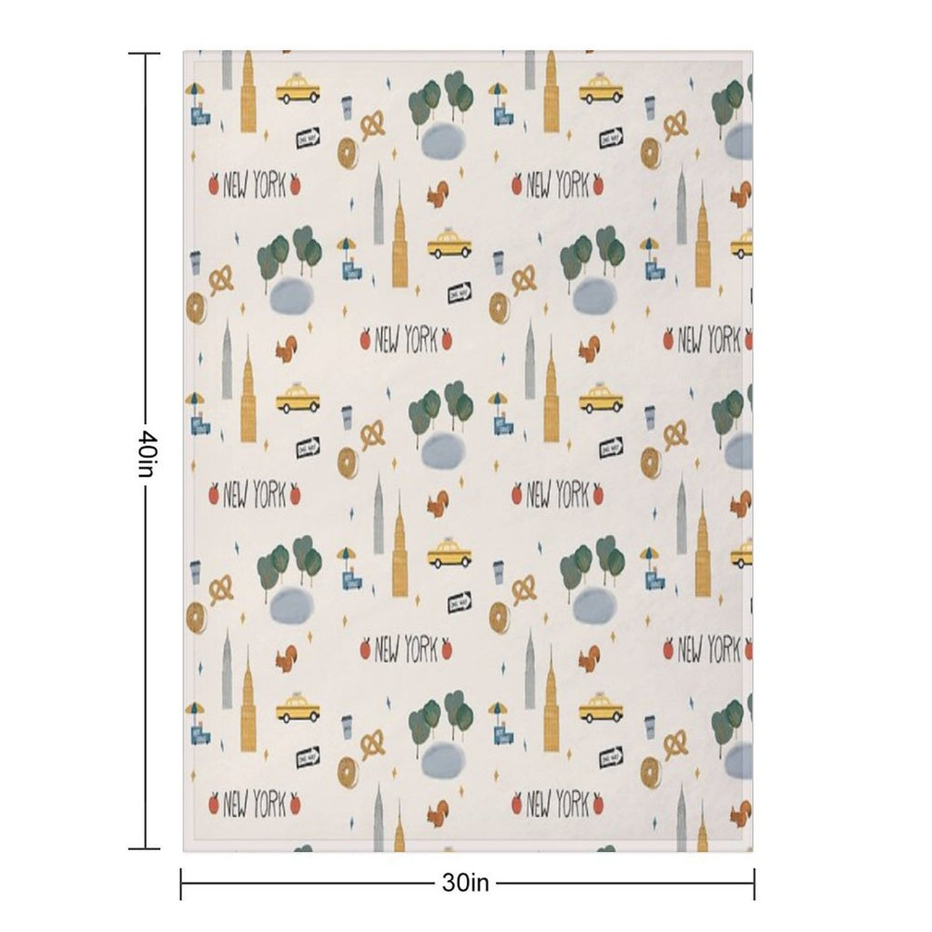 New York City Poster Easy Care Throw Blanket