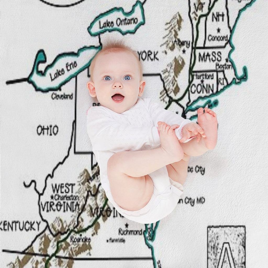 Appalachian Trail Map Versatility Throw Blanket