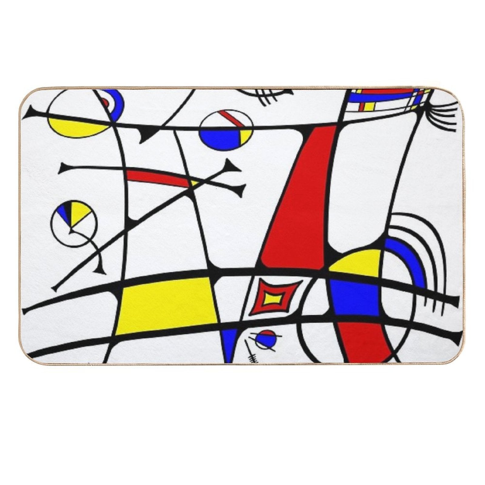 Miro-inspired Abstract  Eco-Friendly Bath Mat