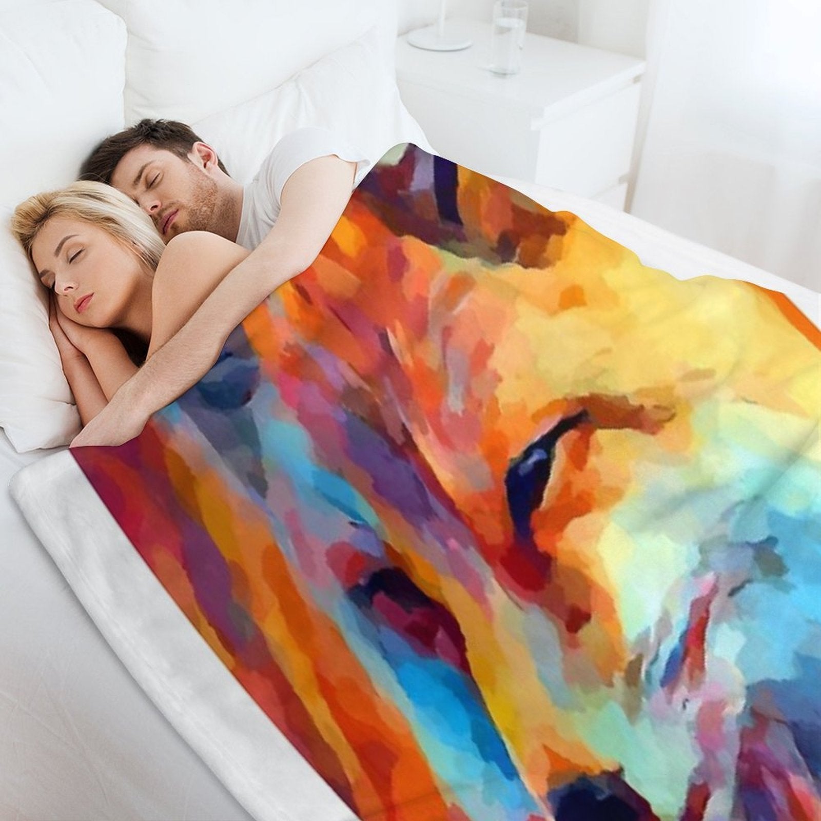 Fox Watercolor Durable Throw Blanket