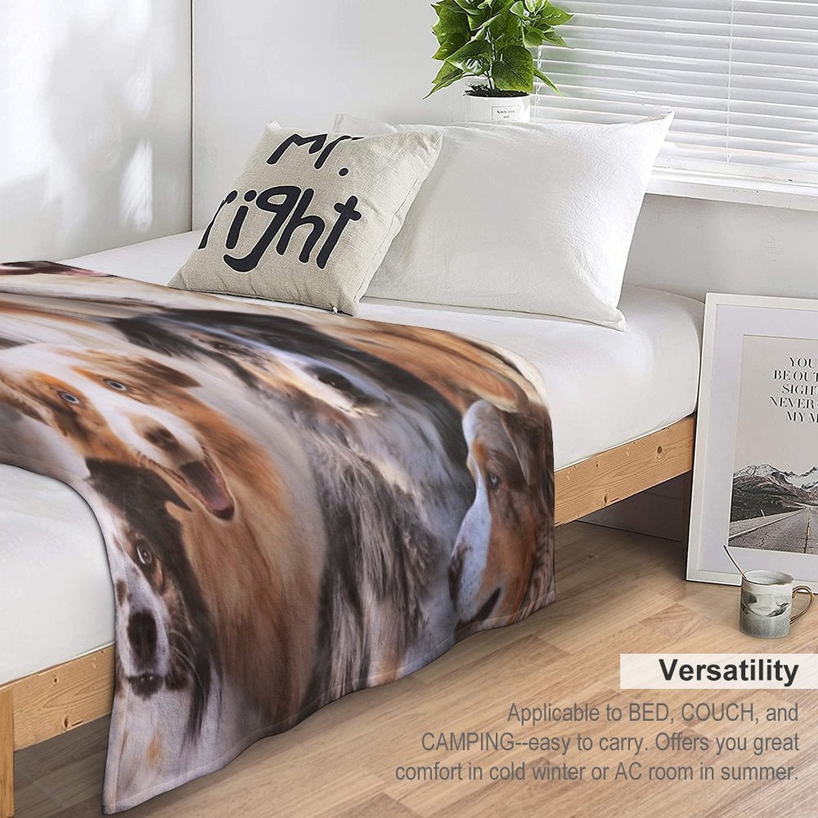 Australian Shepherds Plush Throw Blanket