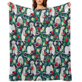 Rats Love Strawberries on Navy Blue Eco-conscious Throw Blanket