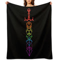 Dice Sword Rainbow Tabletop RPG Gaming Wrinkle-free Throw Blanket