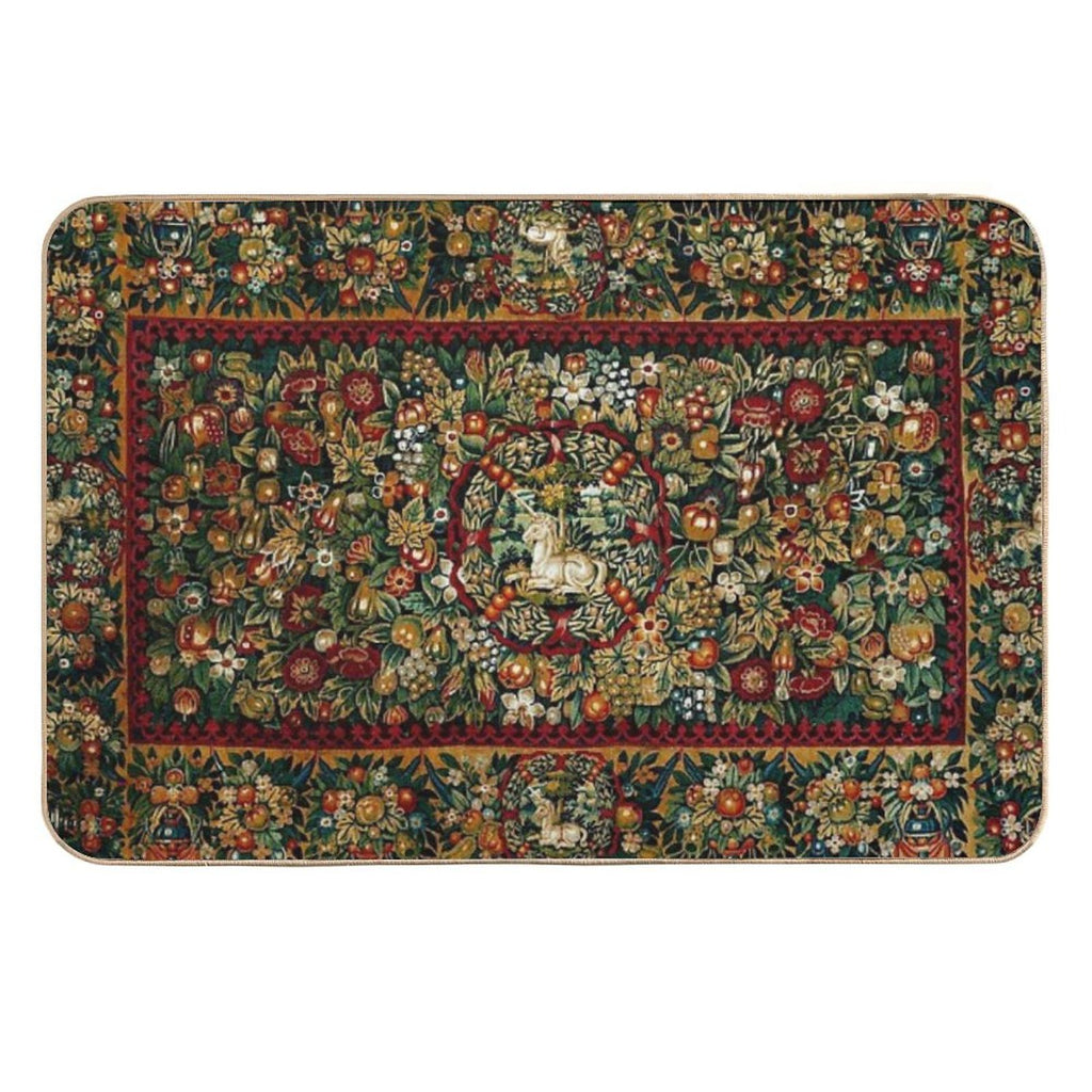 Medieval Unicorn Floral Tapestry  Versatile Bath Mat