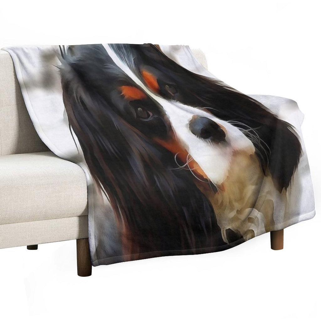 Portrait Of A King Charles Cavalier Spaniel Anti-pilling Throw Blanket