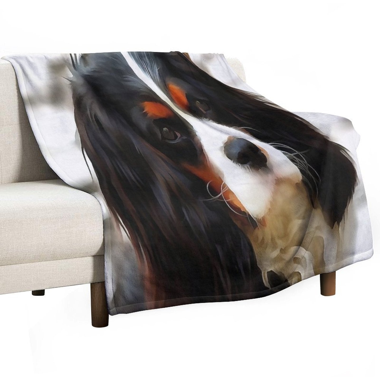 Portrait Of A King Charles Cavalier Spaniel Anti-pilling Throw Blanket