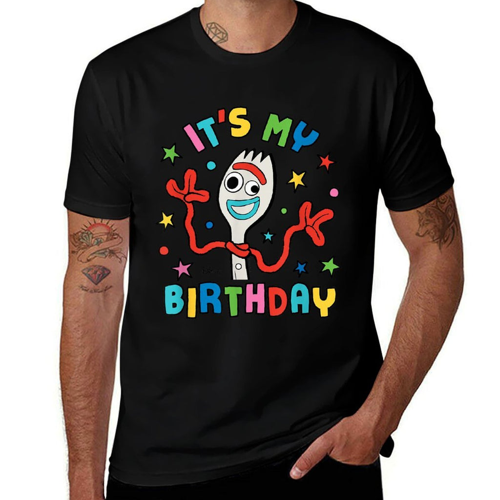 Toy Story - Forky Its My Birthday  Trendy Pattern T-Shirt