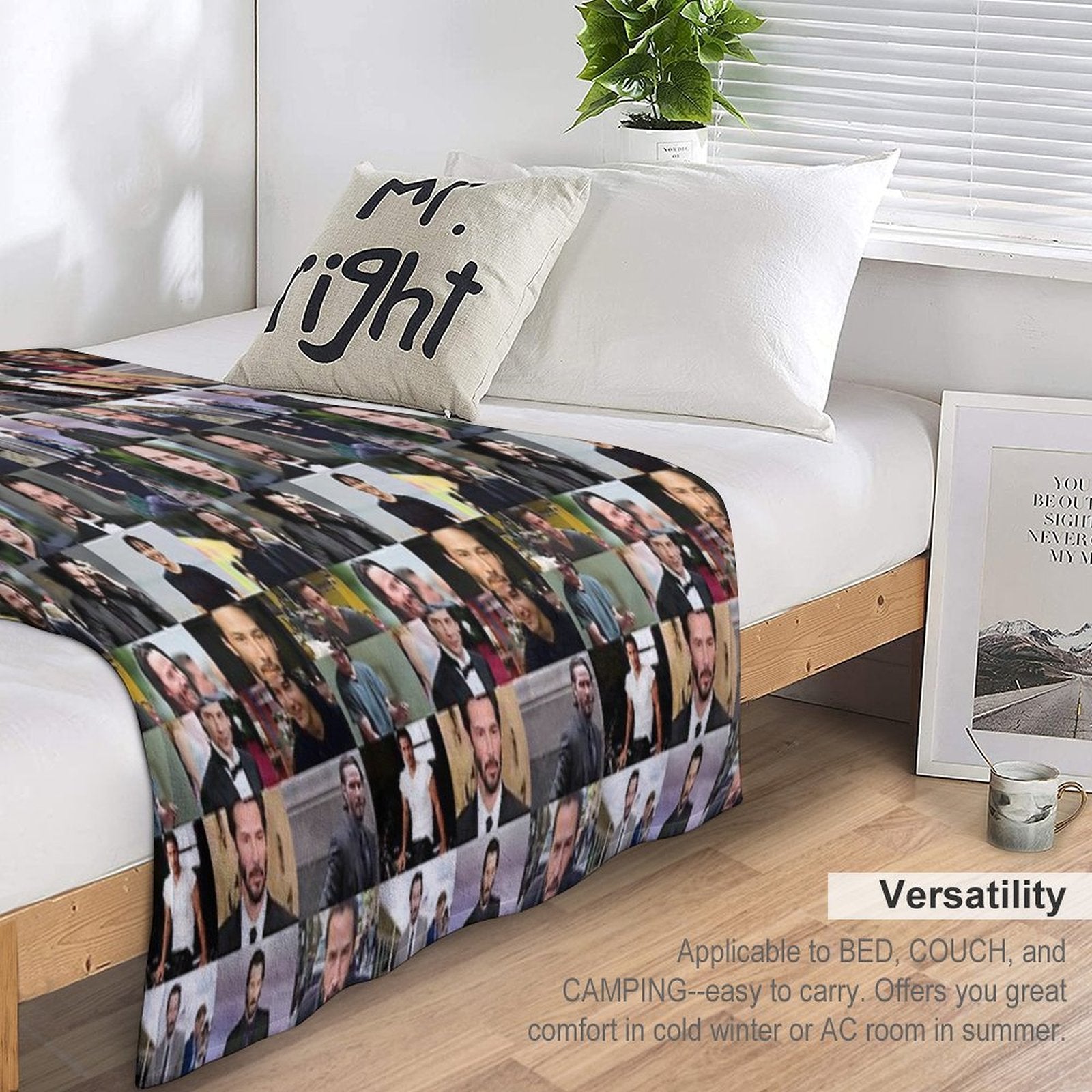 Keanu Reeves Collage Travel-friendly Throw Blanket