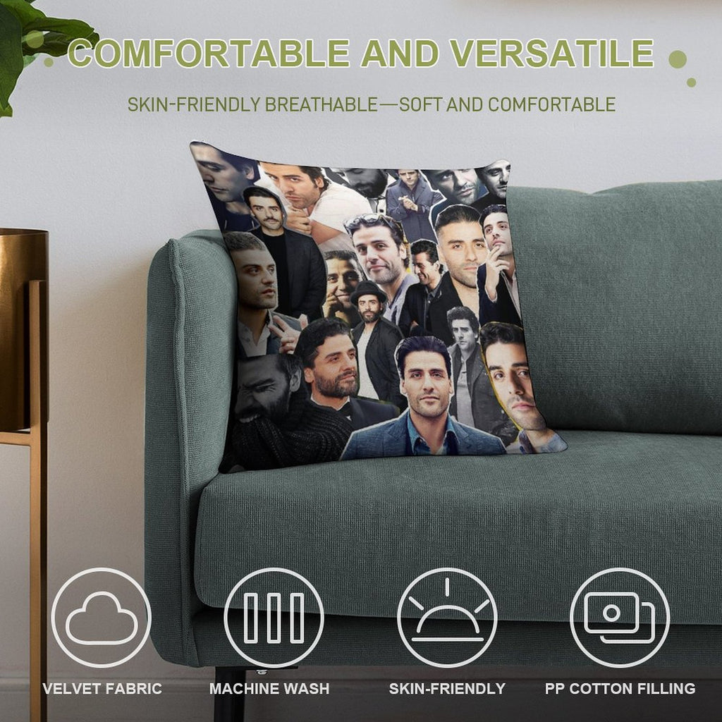 Oscar Isaac Collage Soft Style Accent Throw Pillow