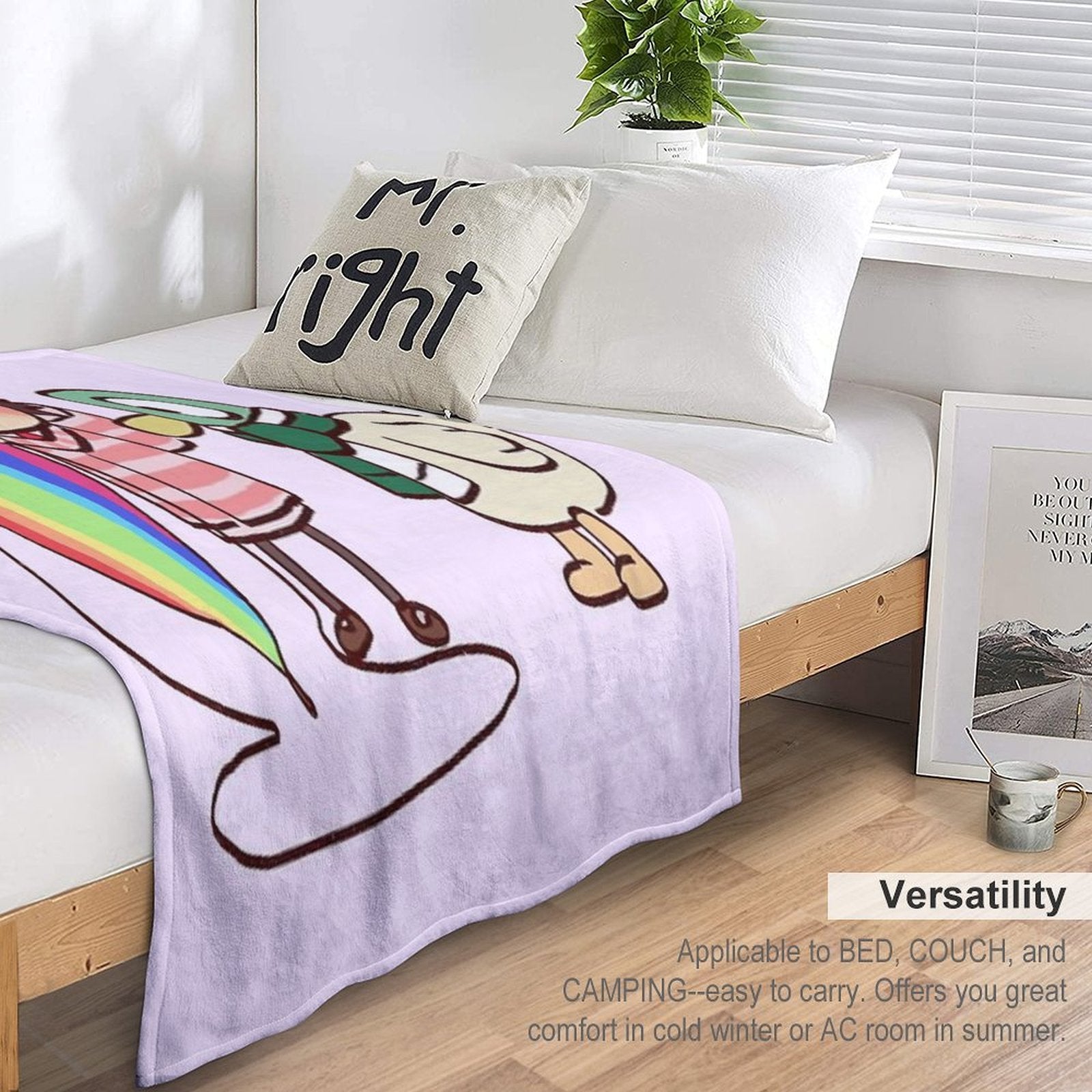I Draw Sarah And Duck And Rainbow Kite from Kite Flight  Sarah And Duck Wrinkle-free Throw Blanket