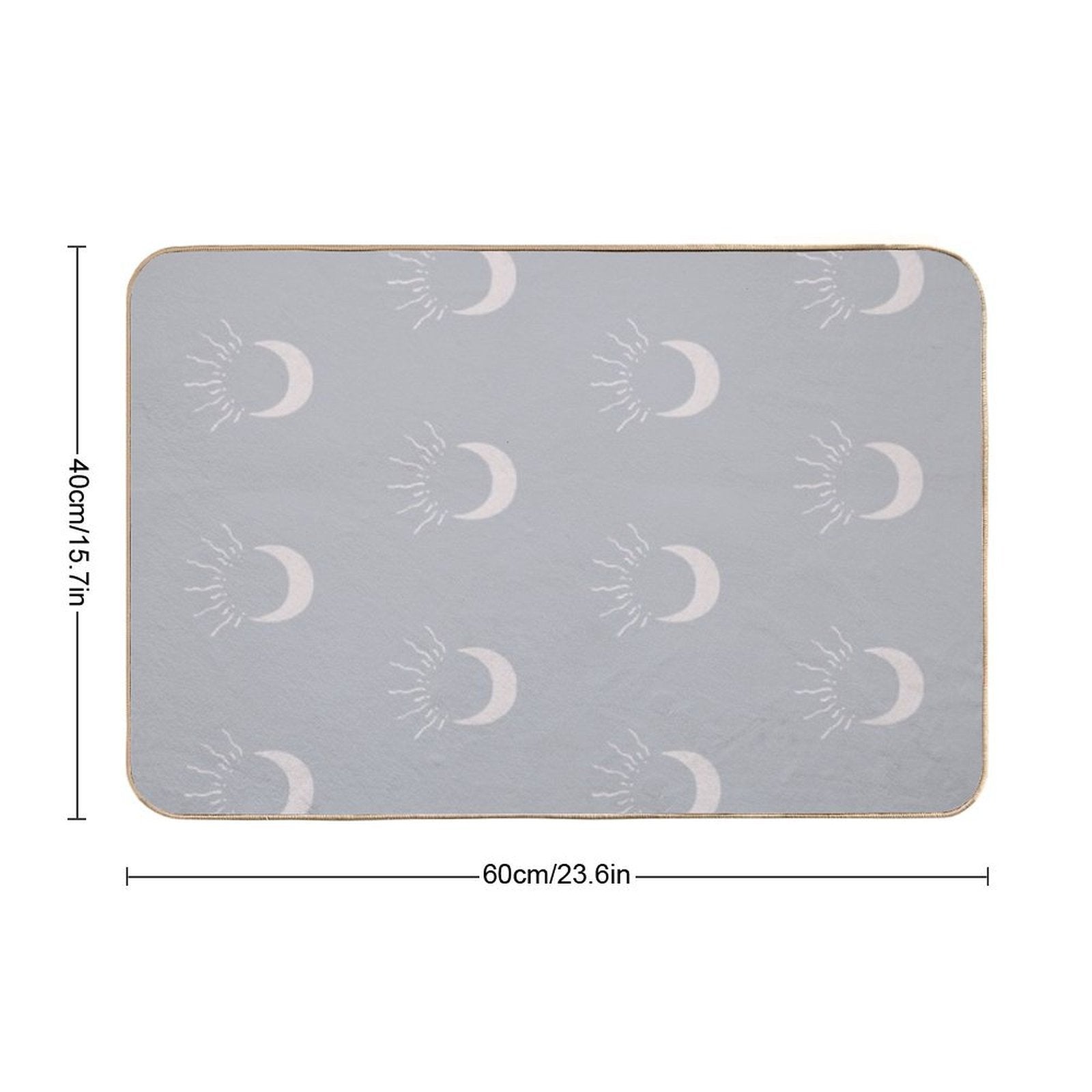 Cute Sun And Moon Design Boho Aesthetic In Muted Colors Stone Blue  Odorless Bath Mat