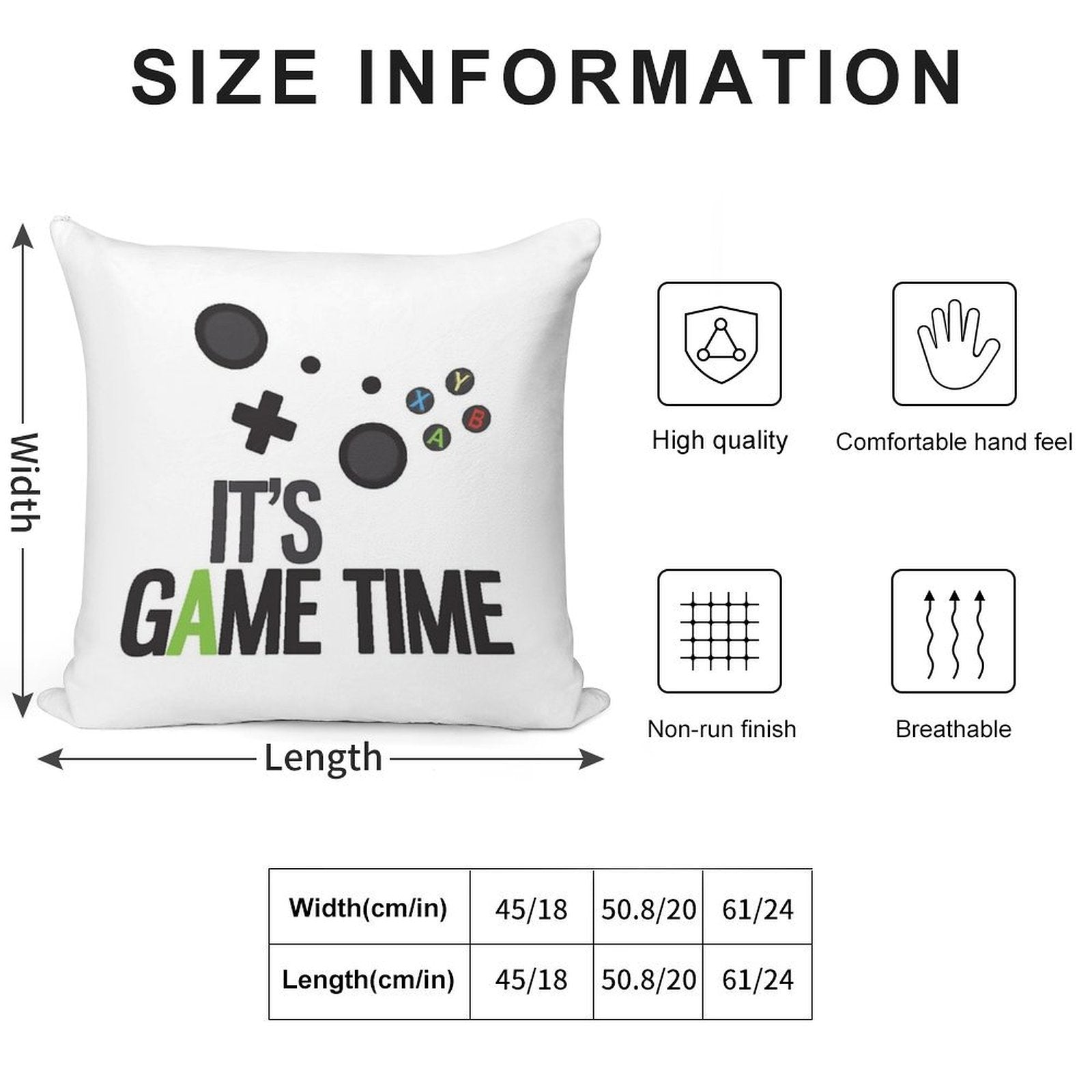 It's Game Time Soft Shrink-Resistant Throw Pillow