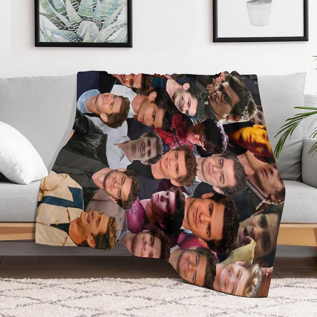 Andrew Garfield Photo Collage Eco-conscious Throw Blanket