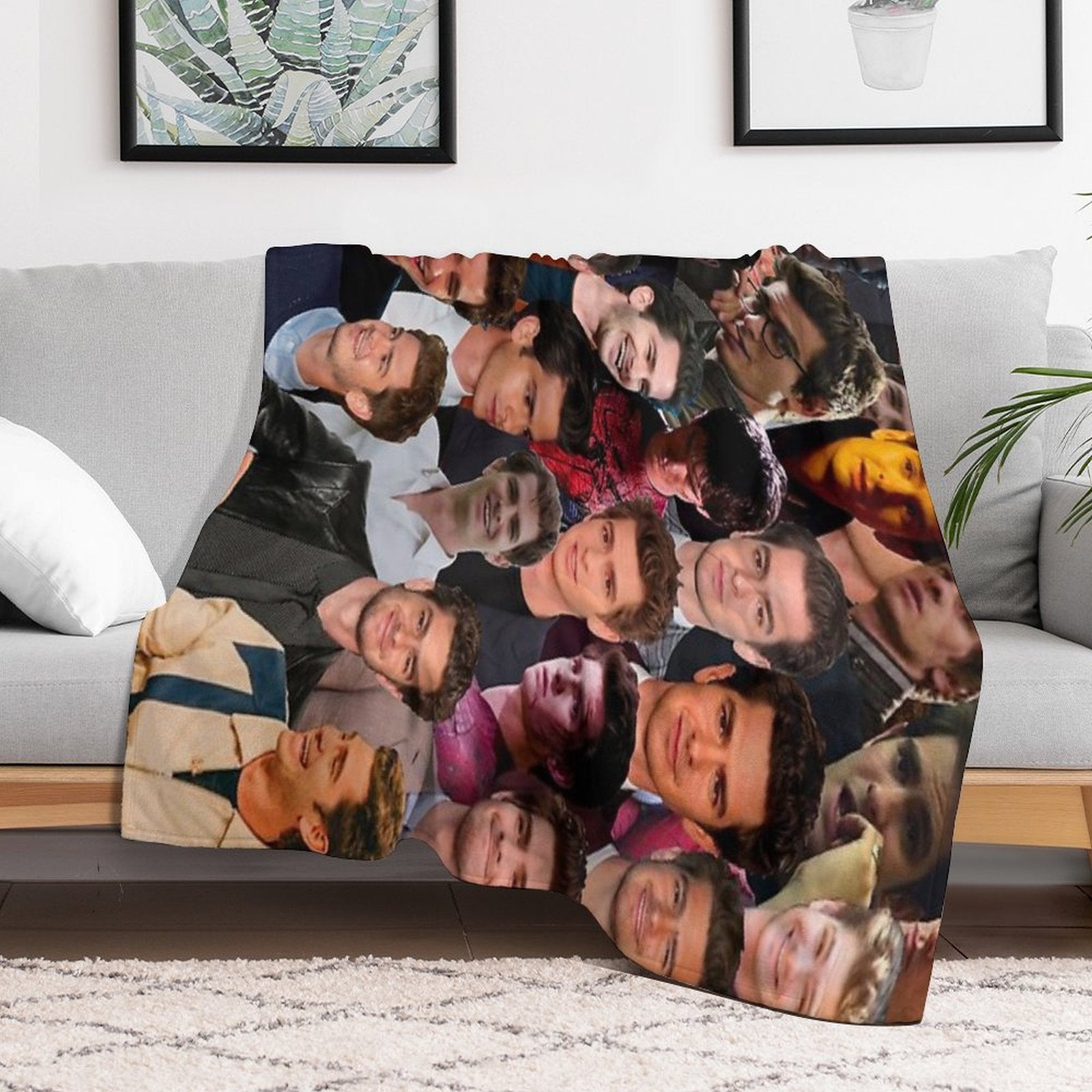 Andrew Garfield Photo Collage Eco-conscious Throw Blanket