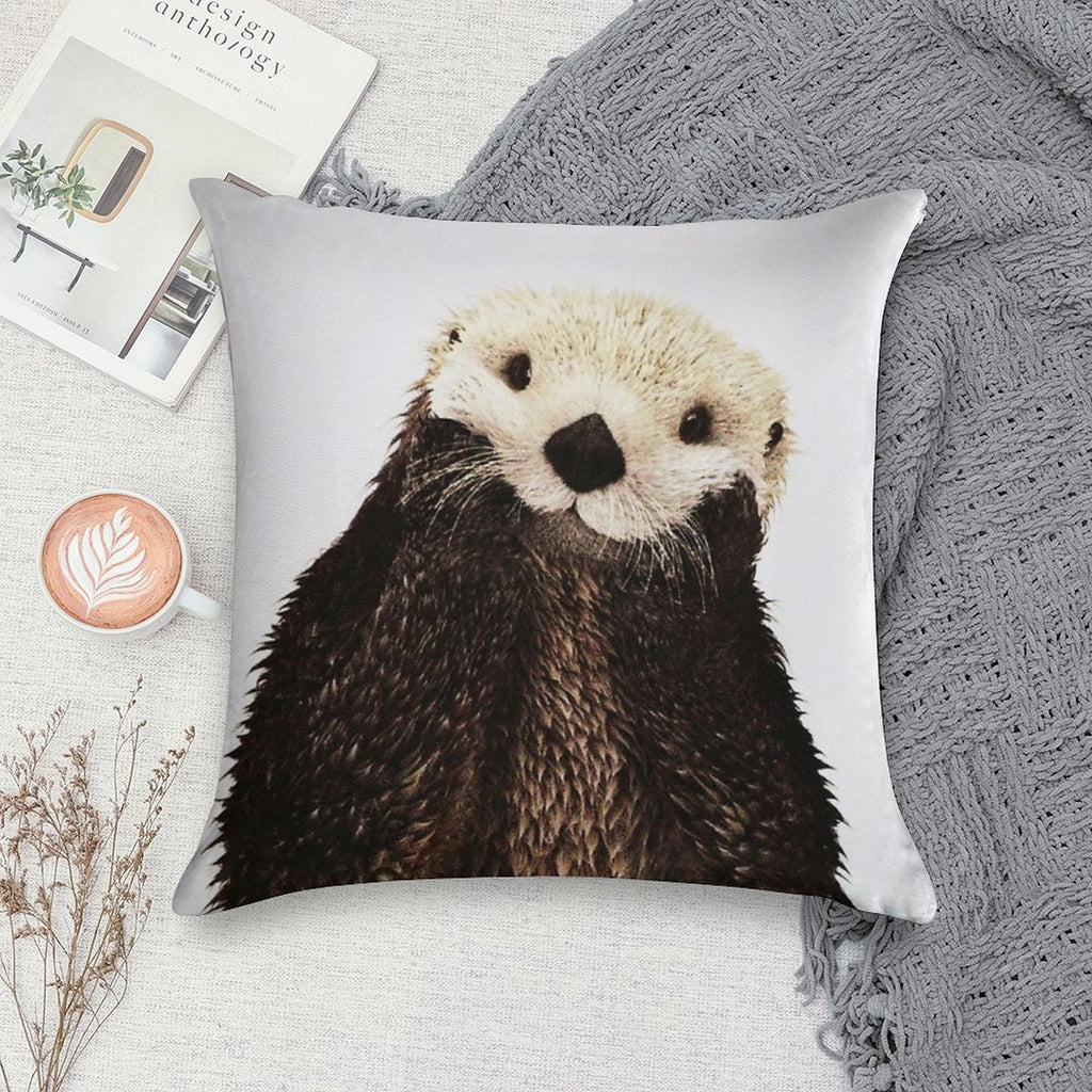 Otters Gonna Ott Soft Short Plush Fabric Throw Pillow