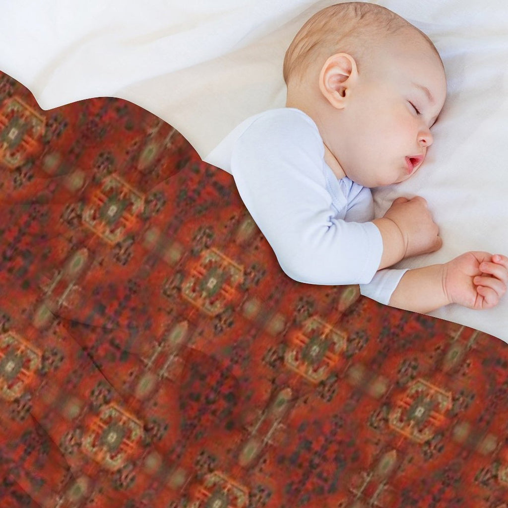 Summery Modern Design Reminiscent of The Style of Persian Carpet Patterns Lightweight Throw Blanket