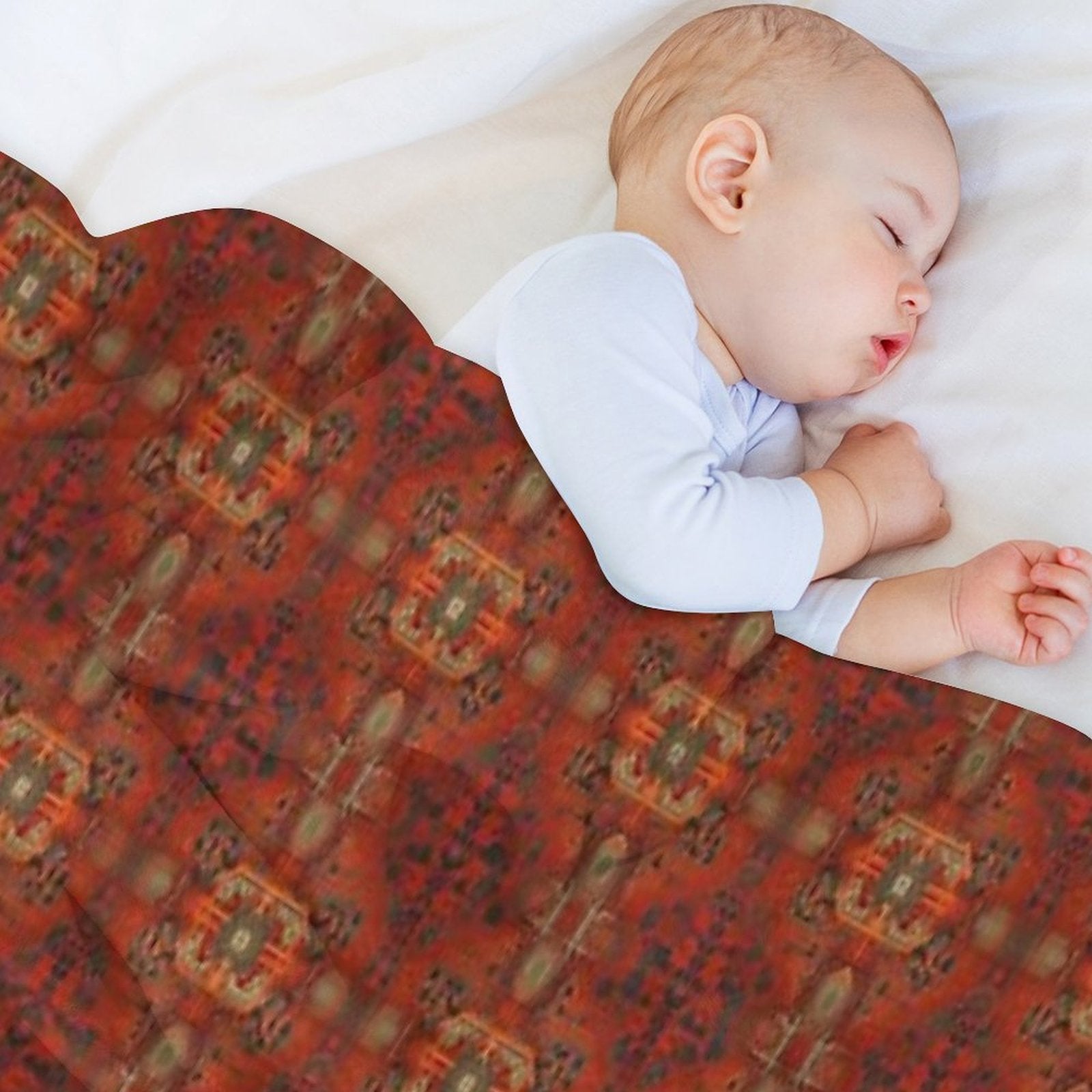 Summery Modern Design Reminiscent of The Style of Persian Carpet Patterns Lightweight Throw Blanket
