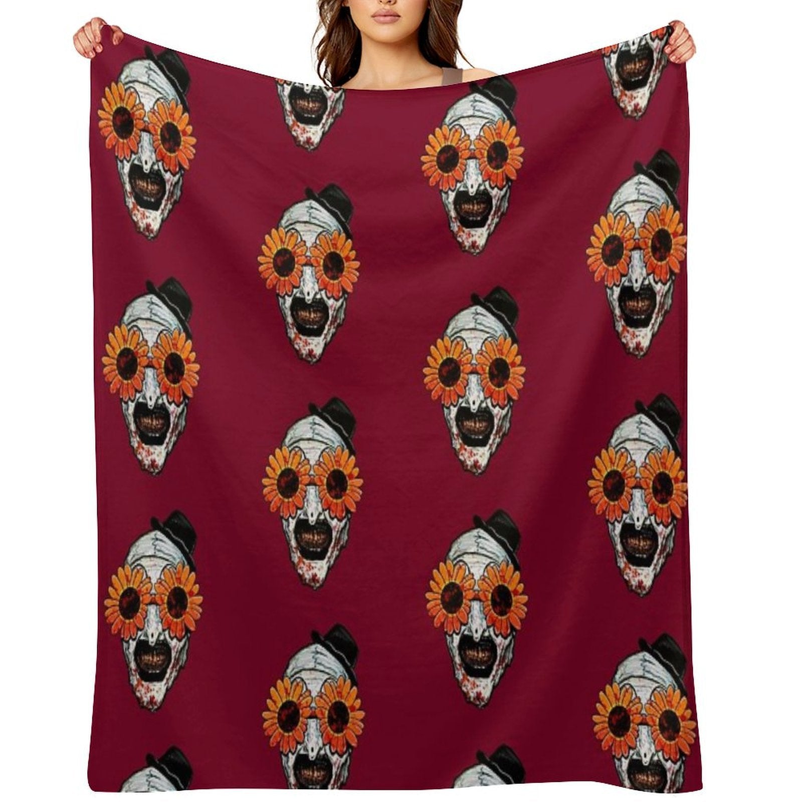 Art The Clown Terrifier 2 Sunflower Sunglasses Multi-functional Throw Blanket