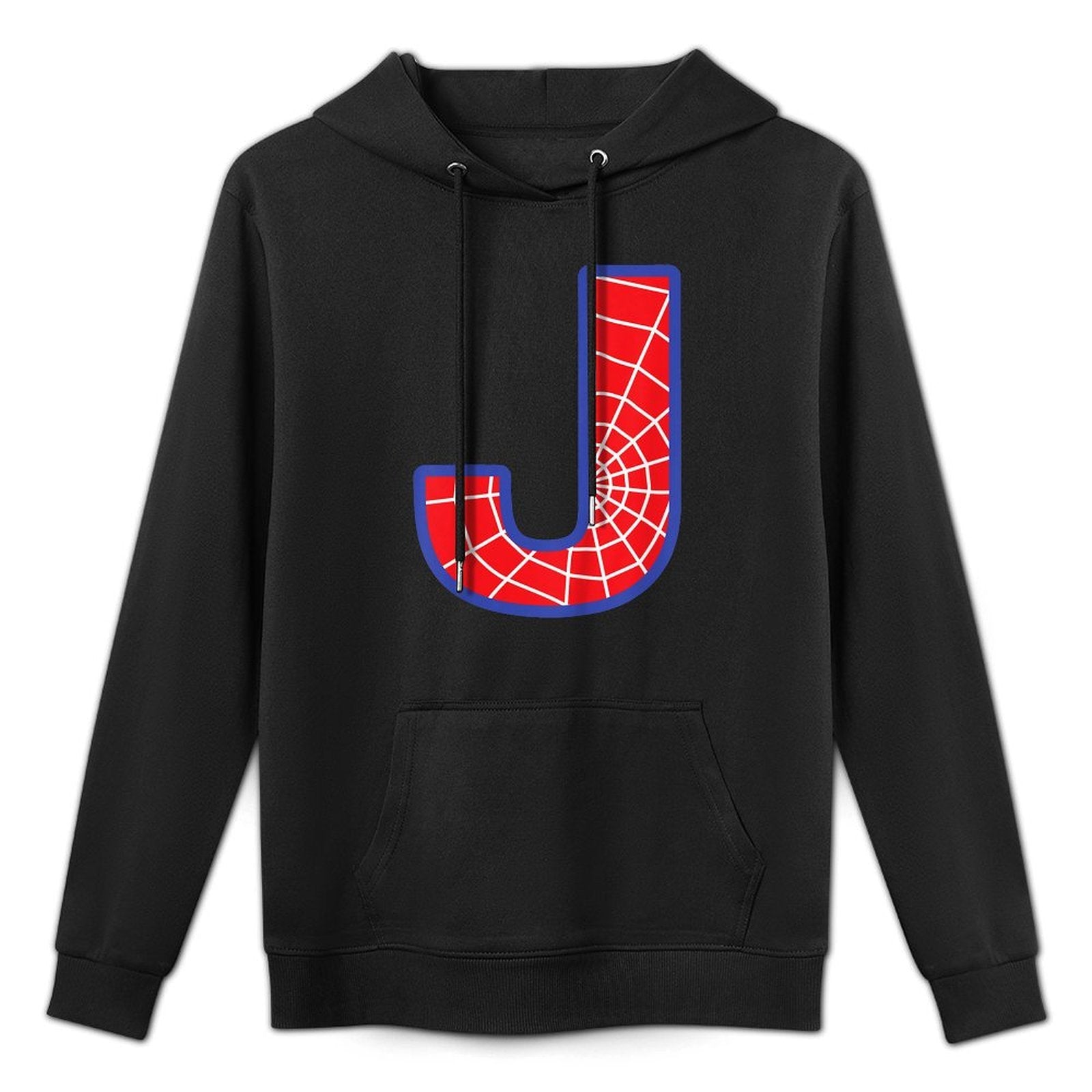 Spider Web Letter J Alphabet Monogram Initial Kids Birthday Customizable Surface Hoodie