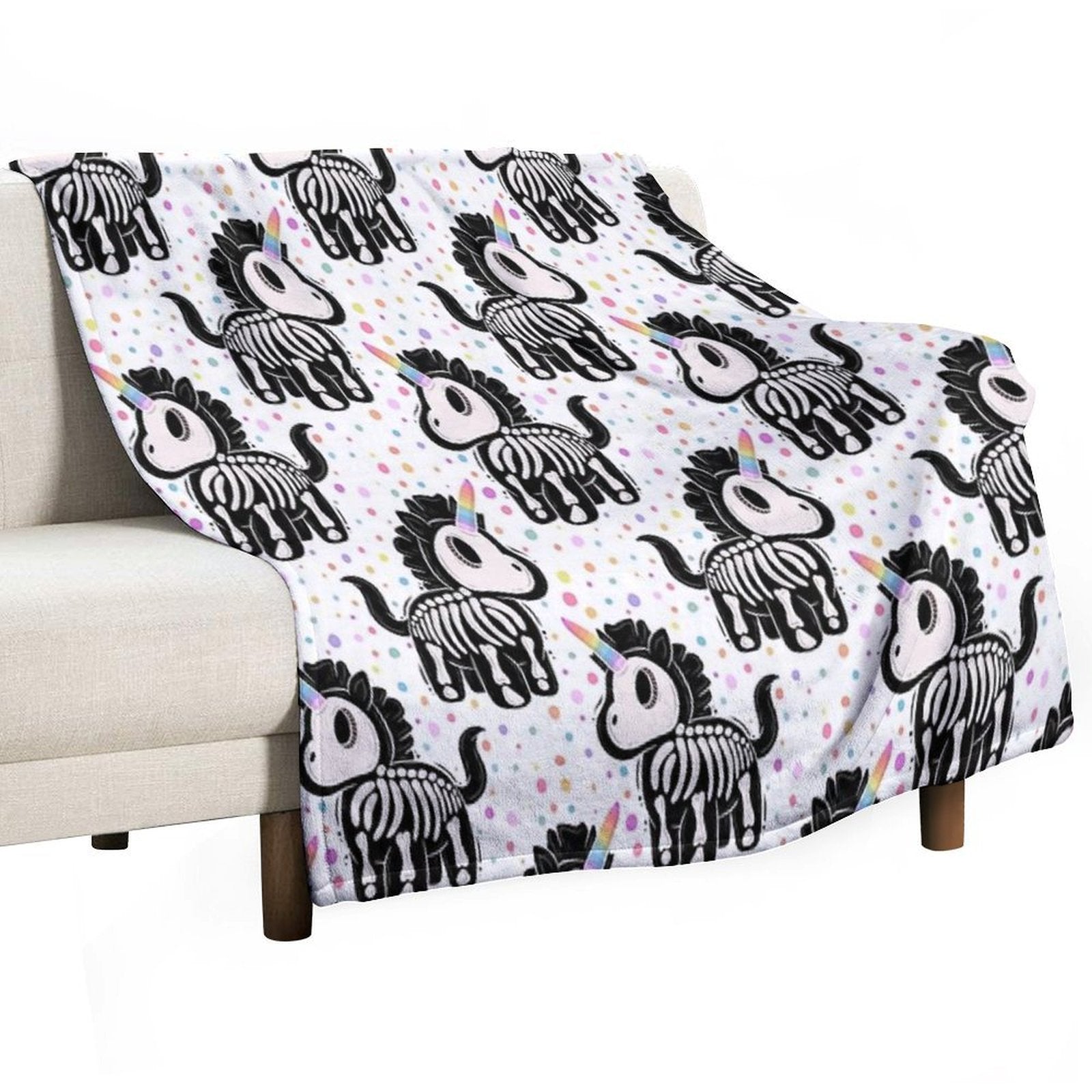 Unicorn Skeleton Multi-functional Throw Blanket