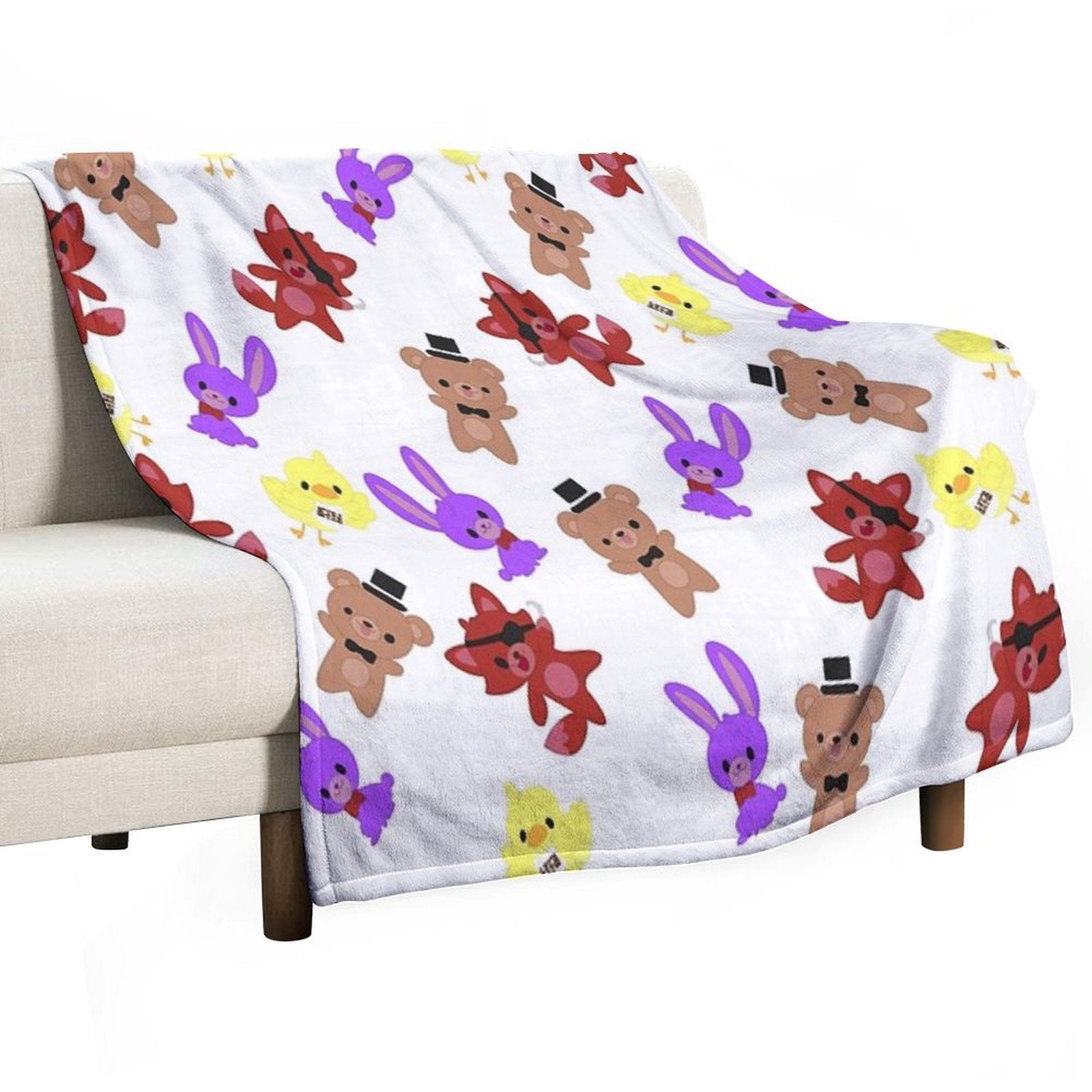 Cute Fnaf Pattern Compact Throw Blanket