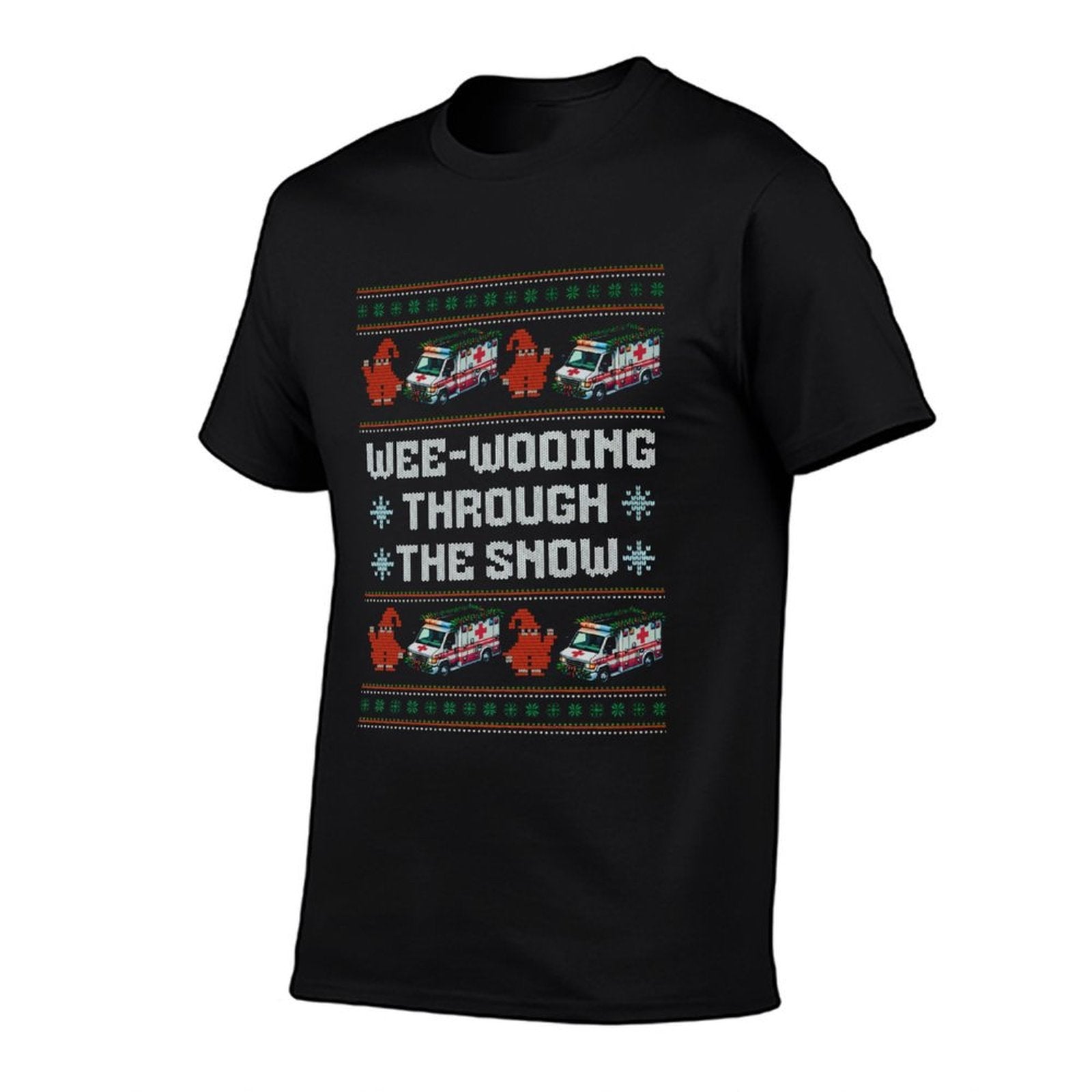 Women Paramedic Ugly Christmas Ambulance Driver EMT EMS Sweatshirt  Oversized Silhouette T-Shirt