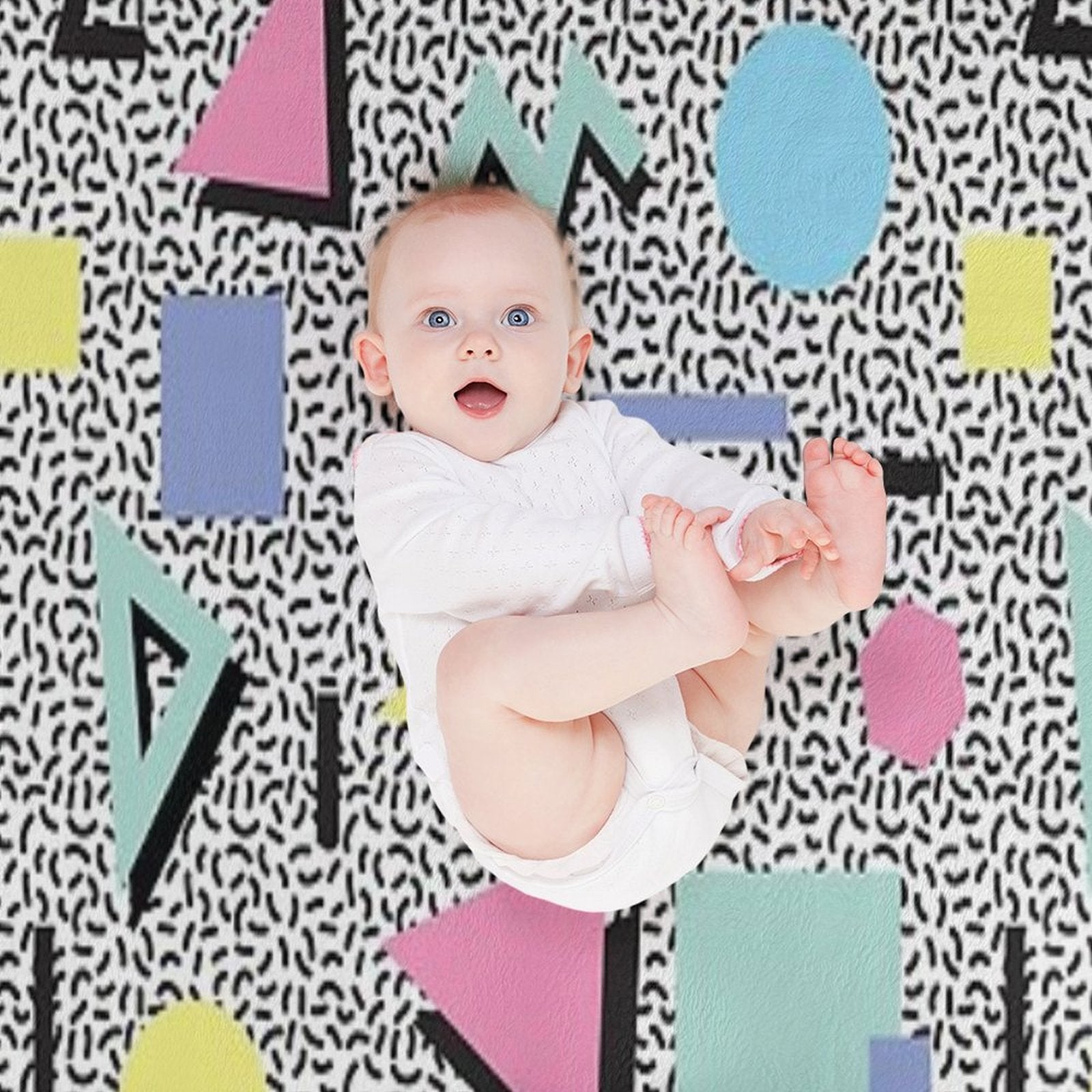 Eighties Memphis Pattern Design Wrinkle-free Throw Blanket