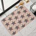Rustic American Flag Star - Patriotic Wall Art  High-Traffic Bath Mat