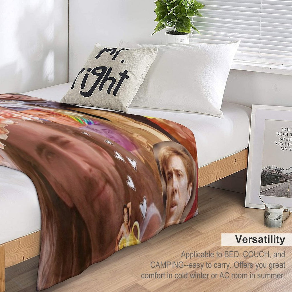 Nic Cage Collage Eco-conscious Throw Blanket