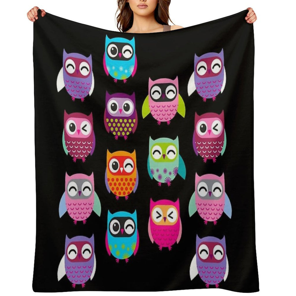Cute Colorful Owls Versatility Throw Blanket