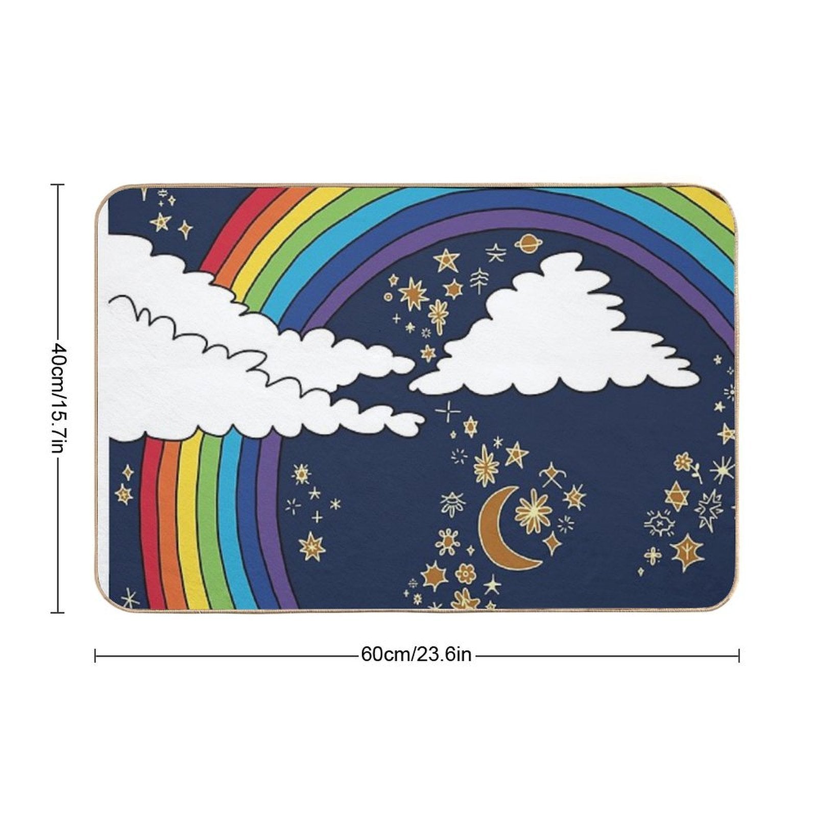 Rainbow Blue Background  Dirt-Trapping Bath Mat