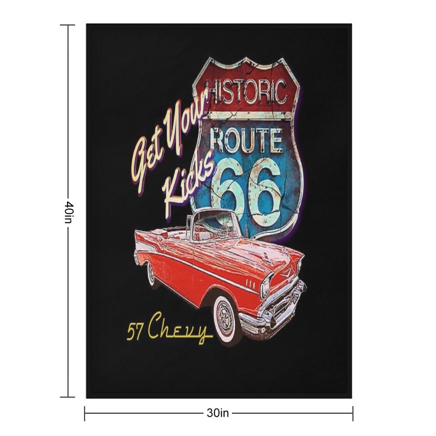 1957 Chevy Bel Air Vintage Retro Classic Car Street Hot Rod Antique Route 66 Design Velvety-soft Throw Blanket