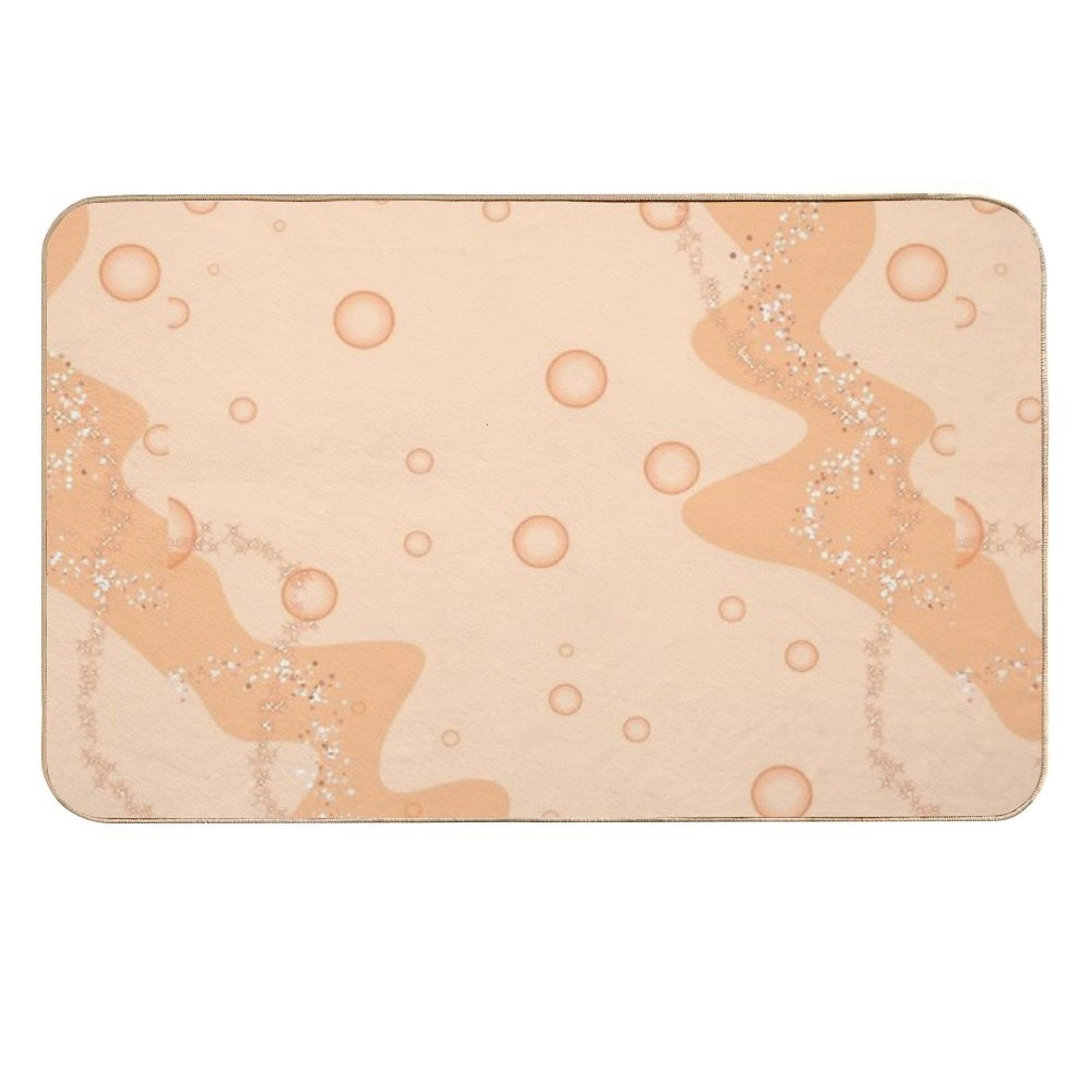 Aesthetic Pastel Orange Design W Bubbles  Rapid-Drying Bath Mat