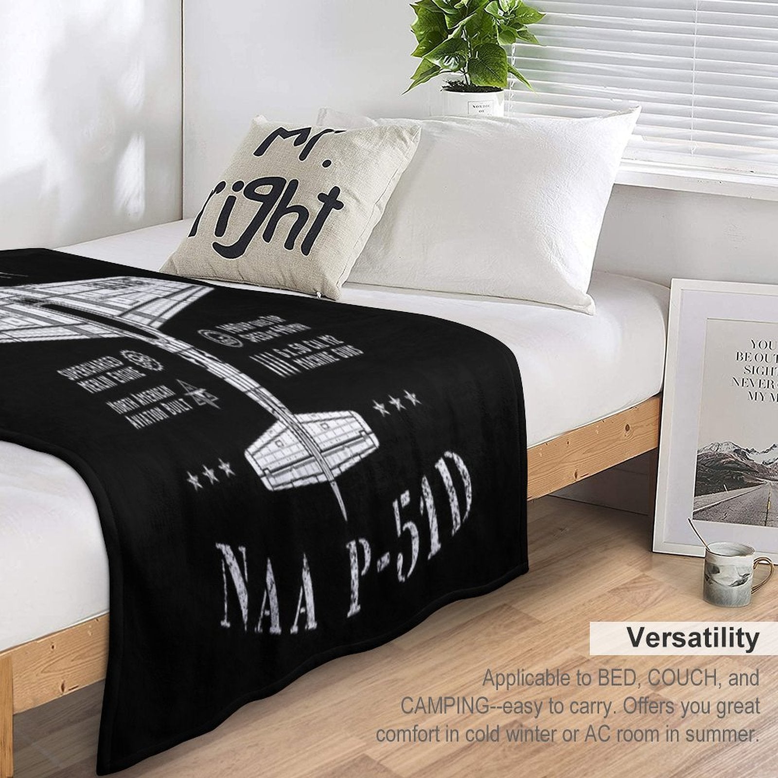 P-51 Mustang Sustainable Throw Blanket
