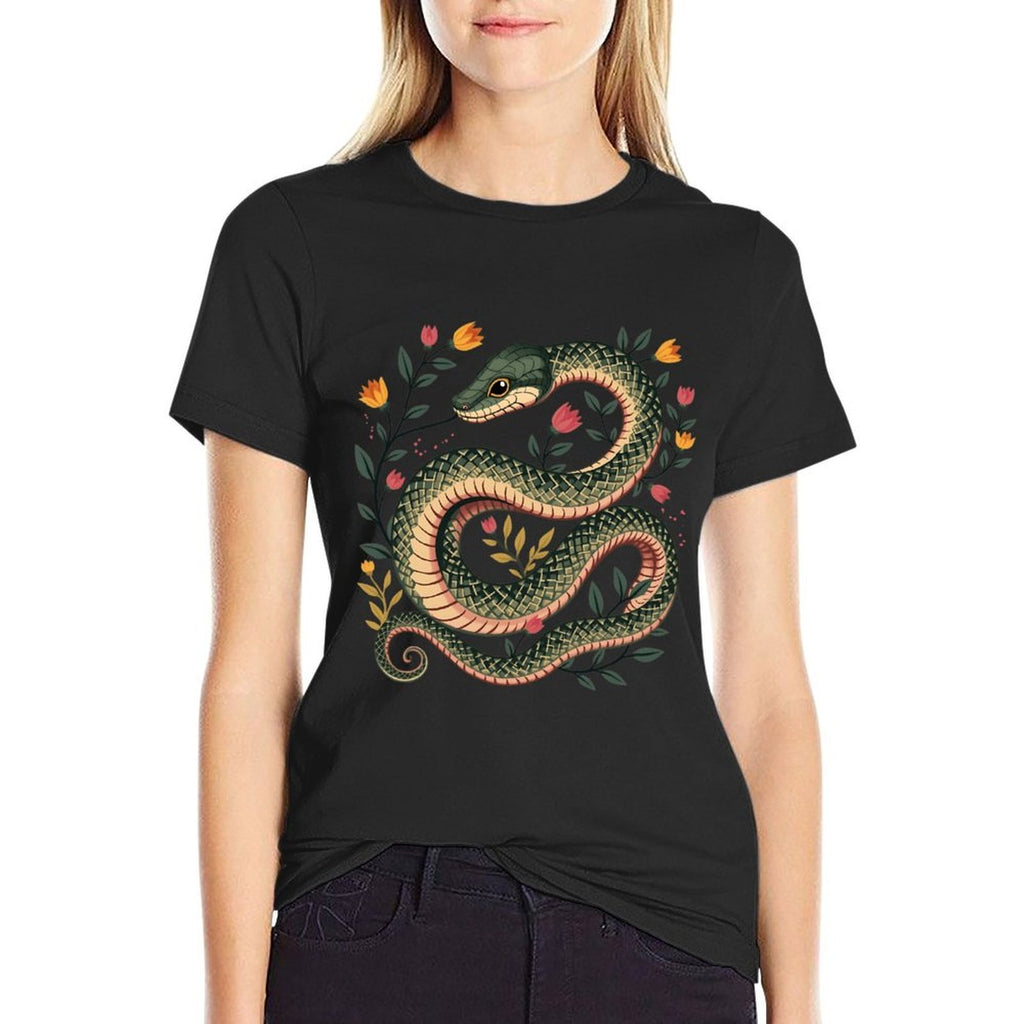 Botanical Serpent – Elegant Nature Reptile Design  Relaxed-fit T-Shirt