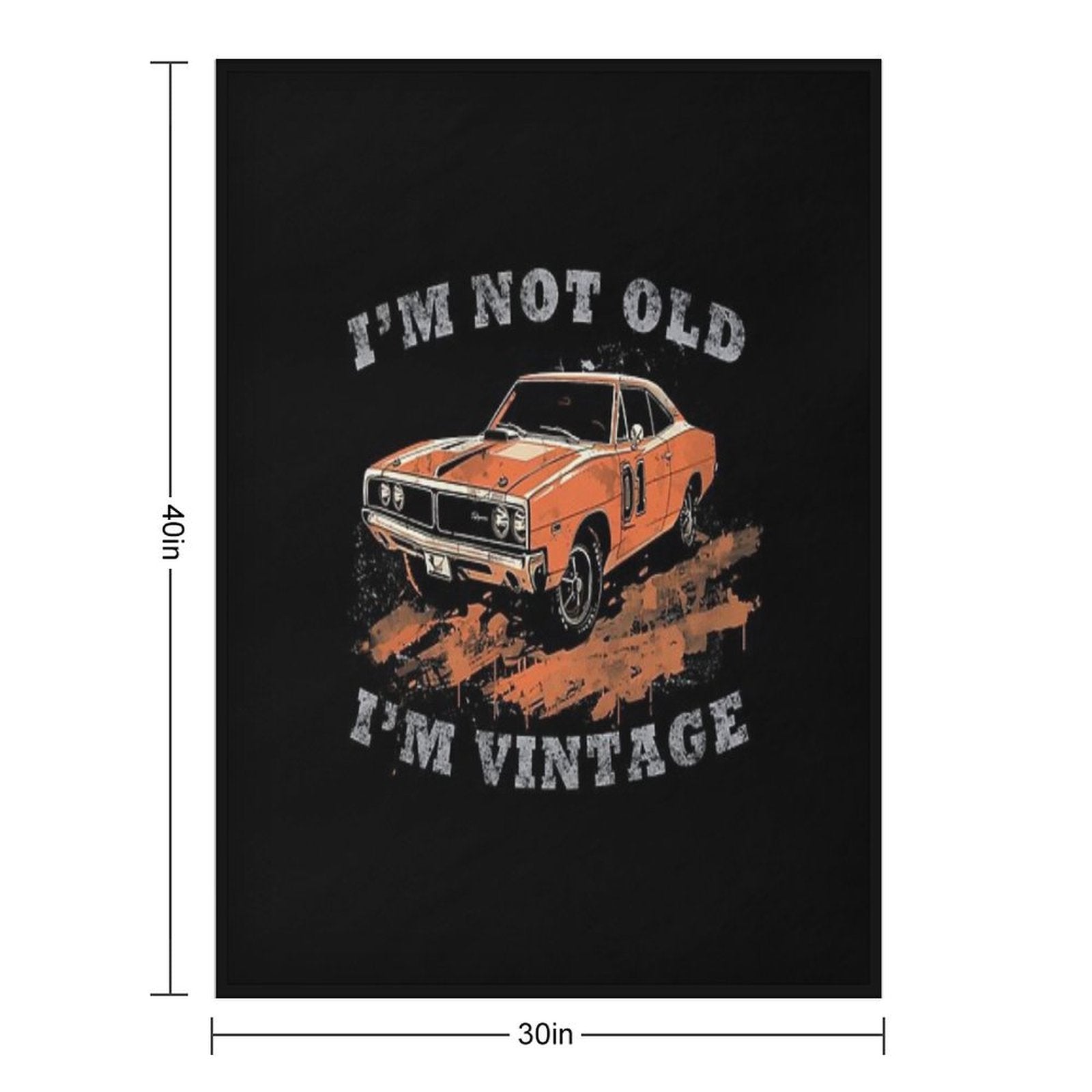 I'm Not Old I'm Classic Funny Car Graphic 1969 Dodge Charger Travel-friendly Throw Blanket