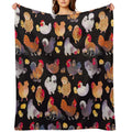 Chicken And Chick - Dark Gift-ready Throw Blanket