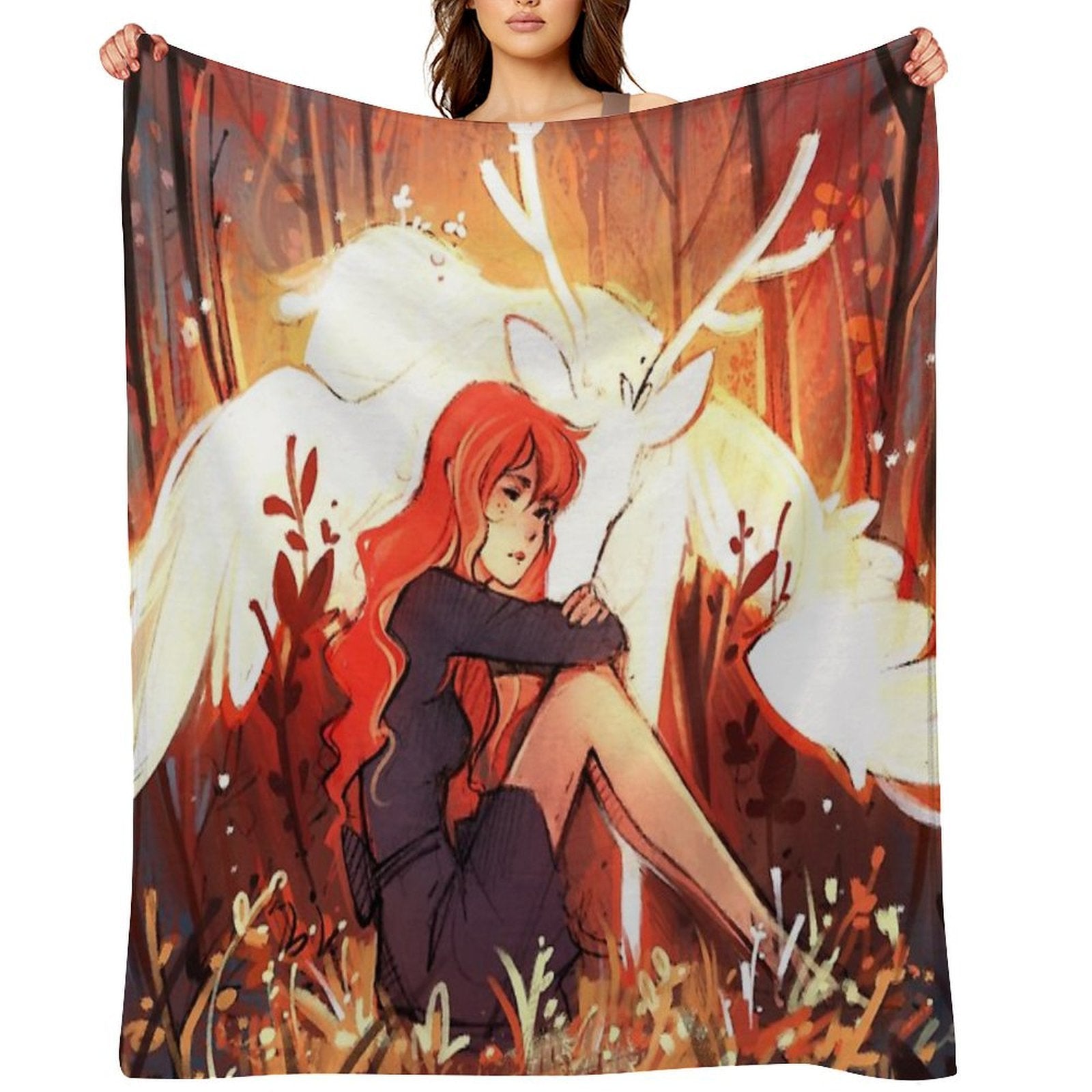 Heart of Fall Plush Throw Blanket
