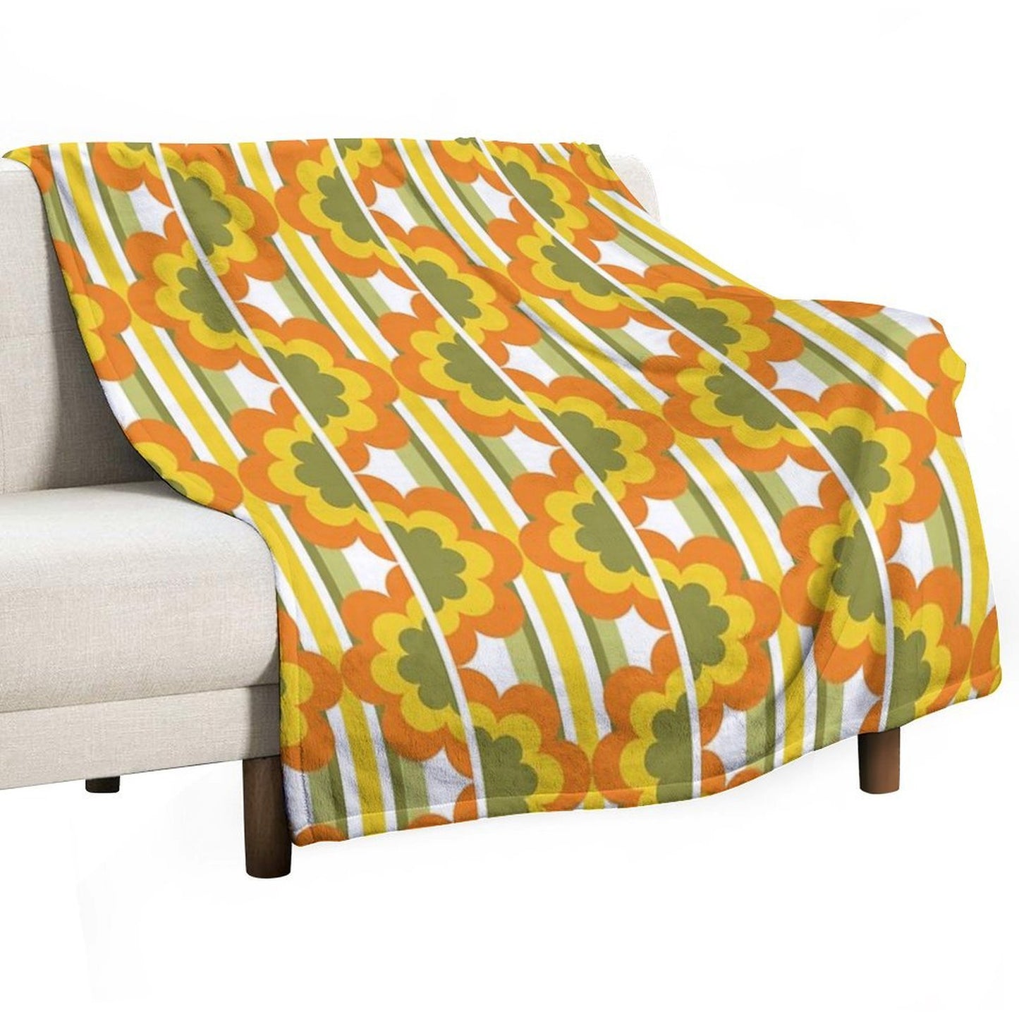 1970's Pattern  Retro 70s Vintage Seventies Style Velvety-soft Throw Blanket