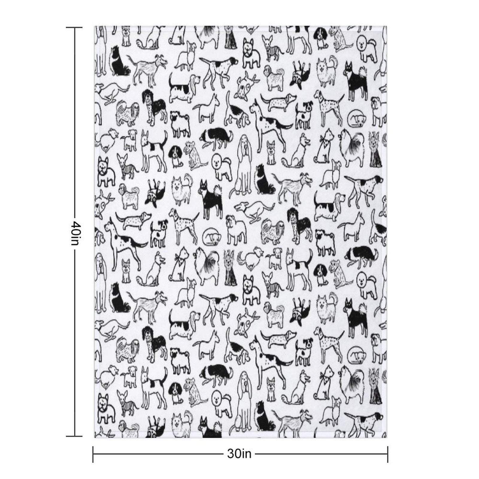 Black And White Dogs Pattern Eco-conscious Throw Blanket