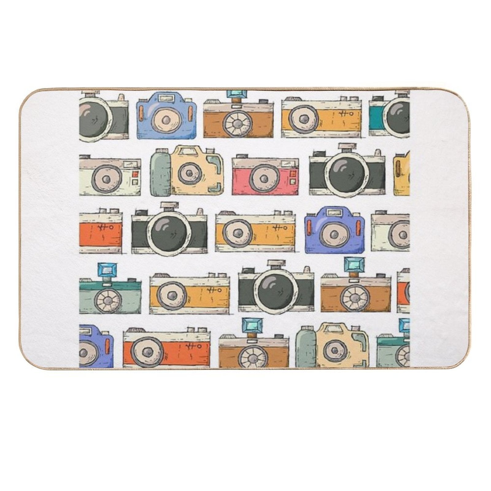 Retro Camera Pattern  Slip-Resistant Bath Mat