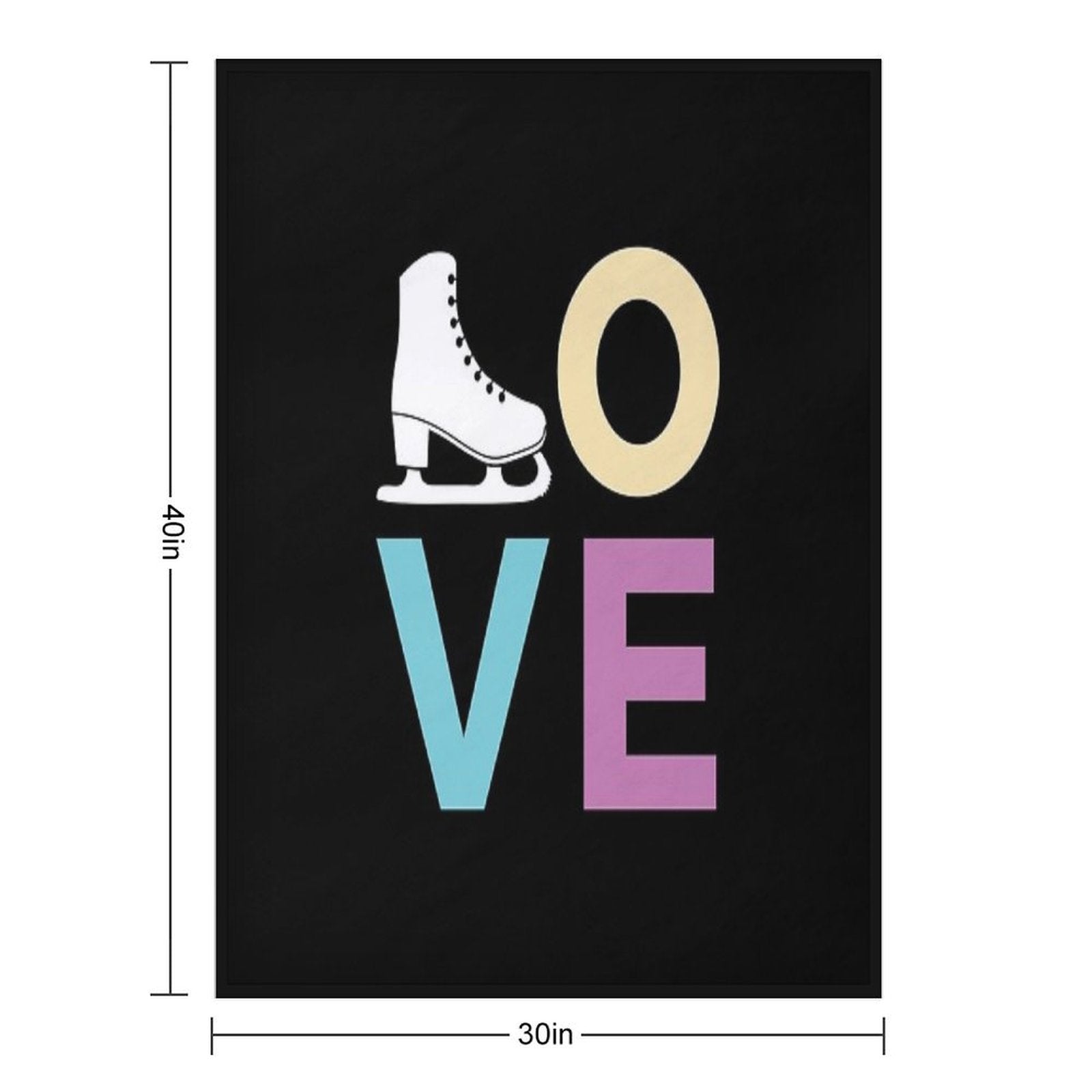 Cute Figure Skating Gift - LOVE And A Figure Skate Eco-conscious Throw Blanket