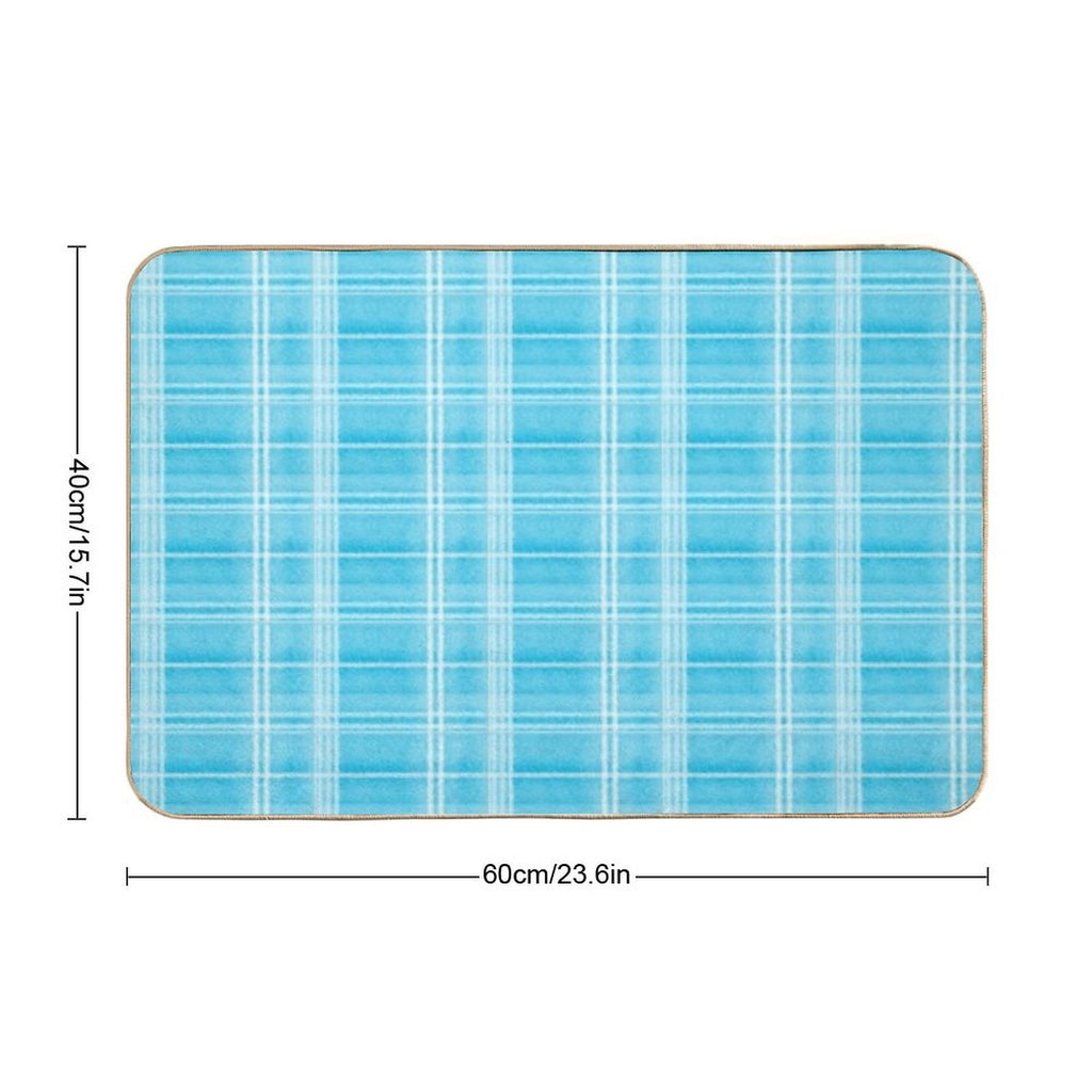 Tartan Ice Blue  Dirt-Trapping Bath Mat